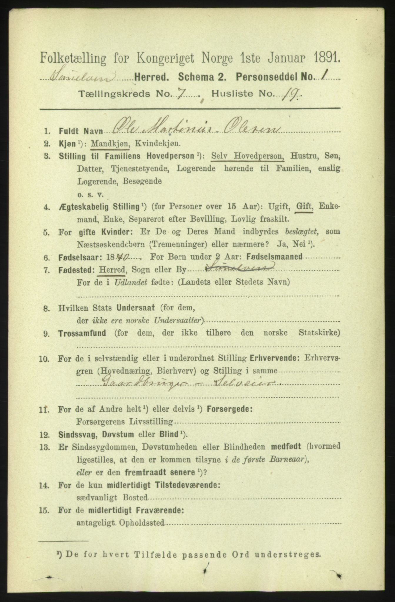 RA, 1891 census for 1523 Sunnylven, 1891, p. 1921