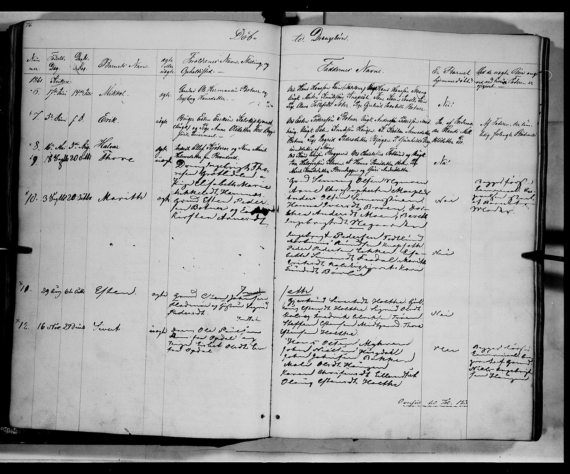 Kvikne prestekontor, AV/SAH-PREST-064/H/Ha/Haa/L0005: Parish register (official) no. 5, 1841-1862, p. 76