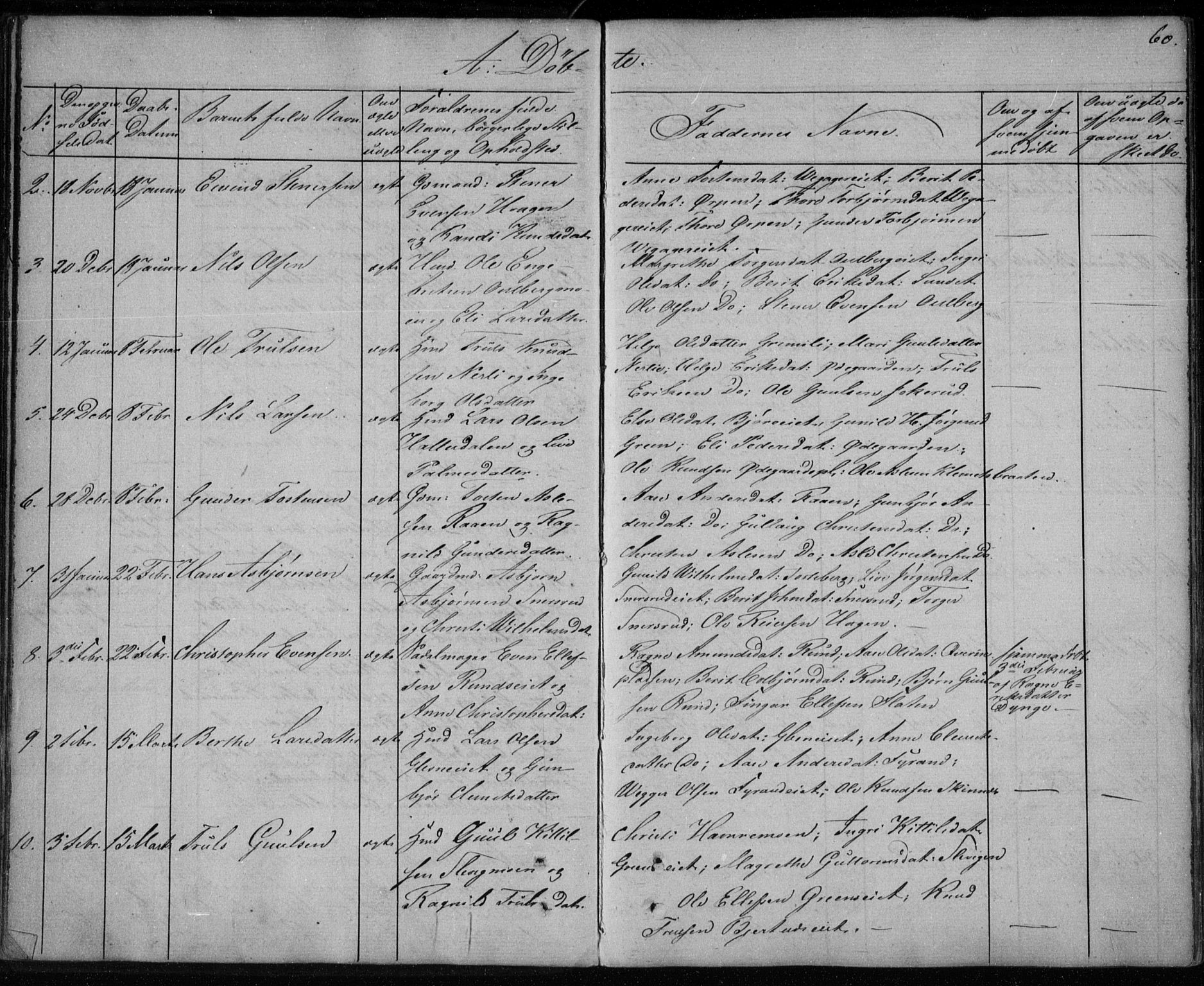 Krødsherad kirkebøker, AV/SAKO-A-19/F/Fa/L0002: Parish register (official) no. 2, 1829-1851, p. 60