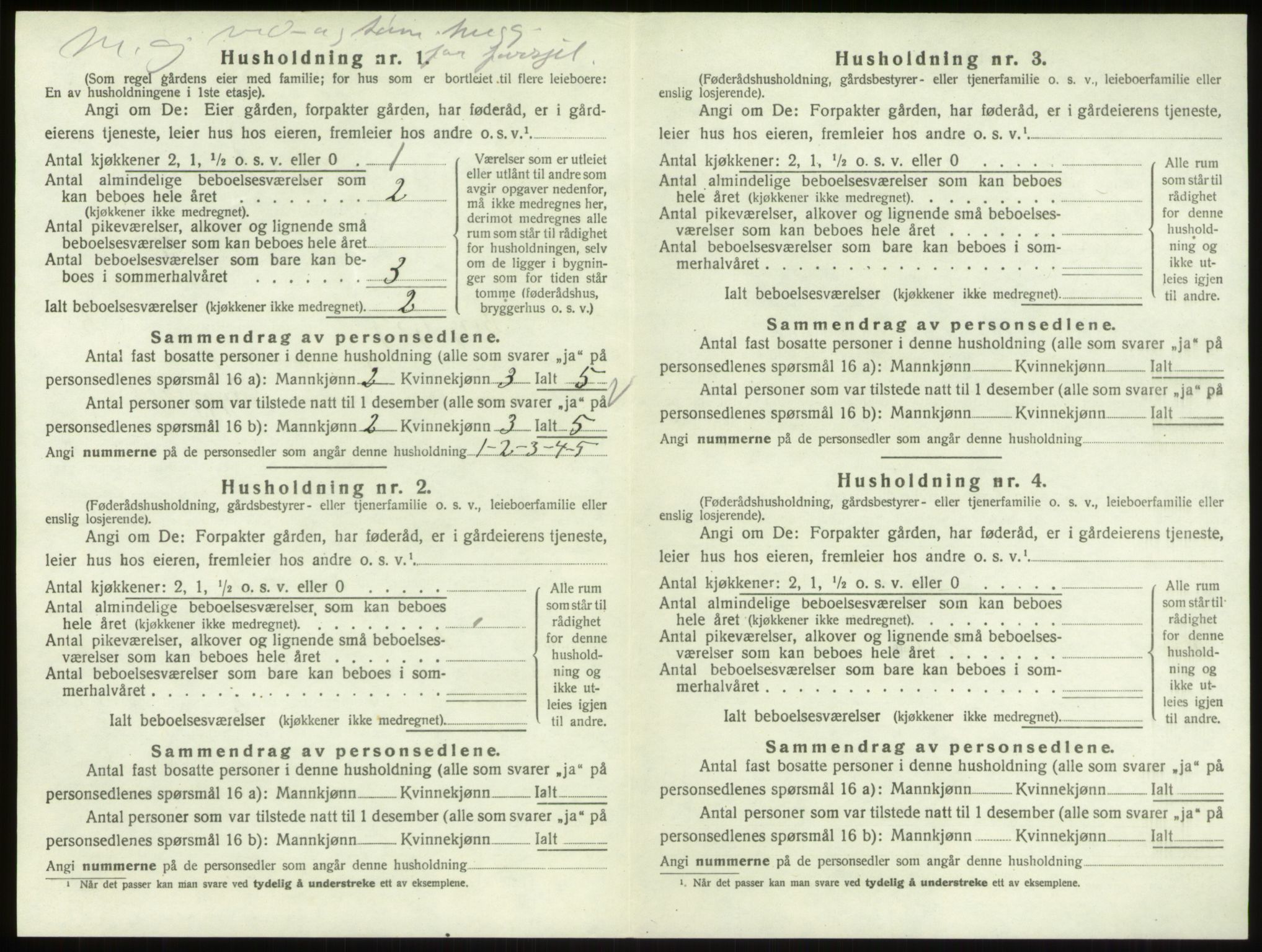 SAO, 1920 census for Berg, 1920, p. 1226