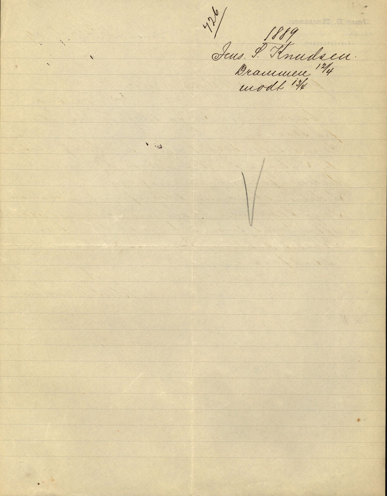 Pa 63 - Østlandske skibsassuranceforening, VEMU/A-1079/G/Ga/L0021/0003: Havaridokumenter / Inga av Drammen, Inga av Sandefjord, Primula, 1888-1889, p. 5