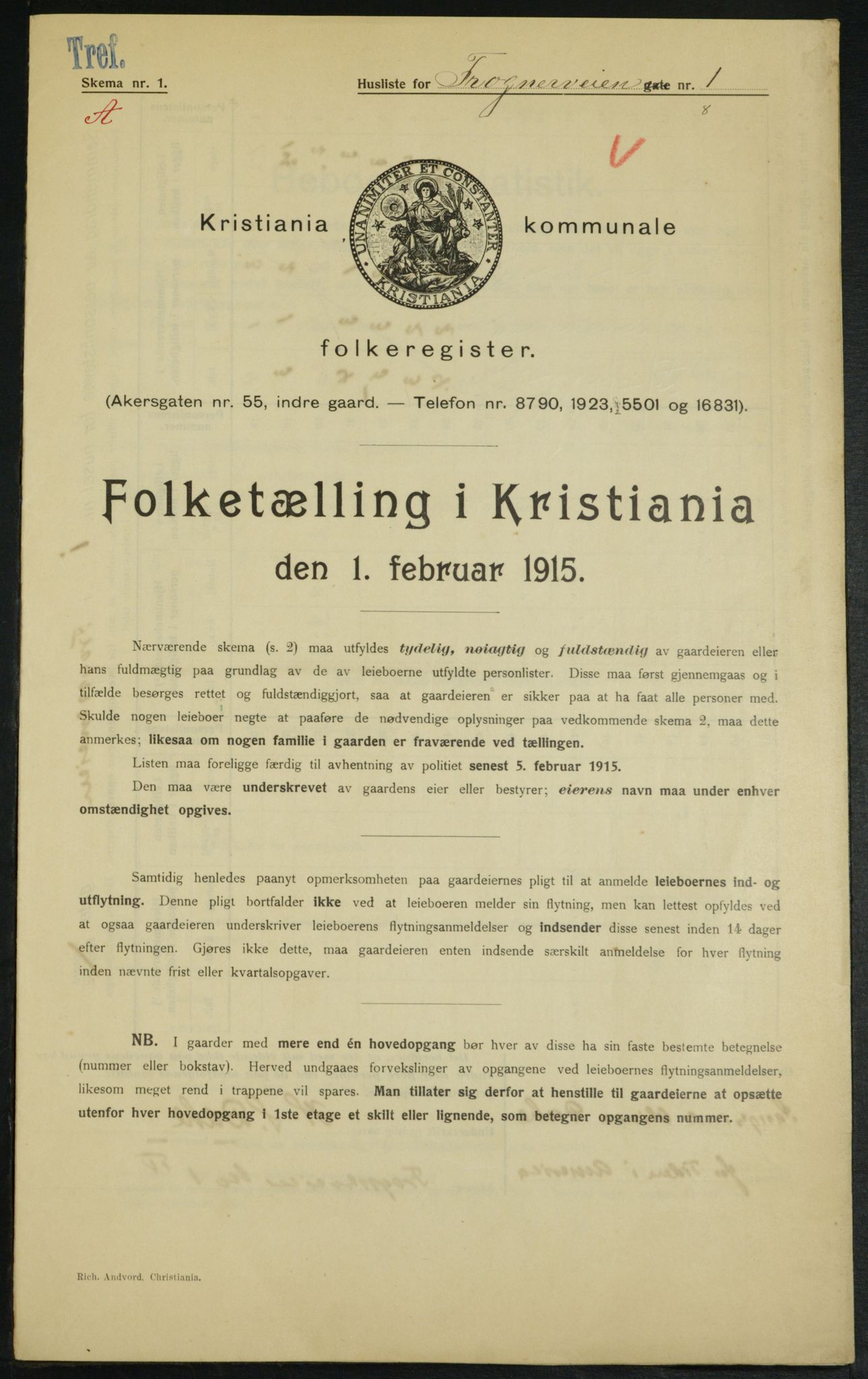 OBA, Municipal Census 1915 for Kristiania, 1915, p. 26768