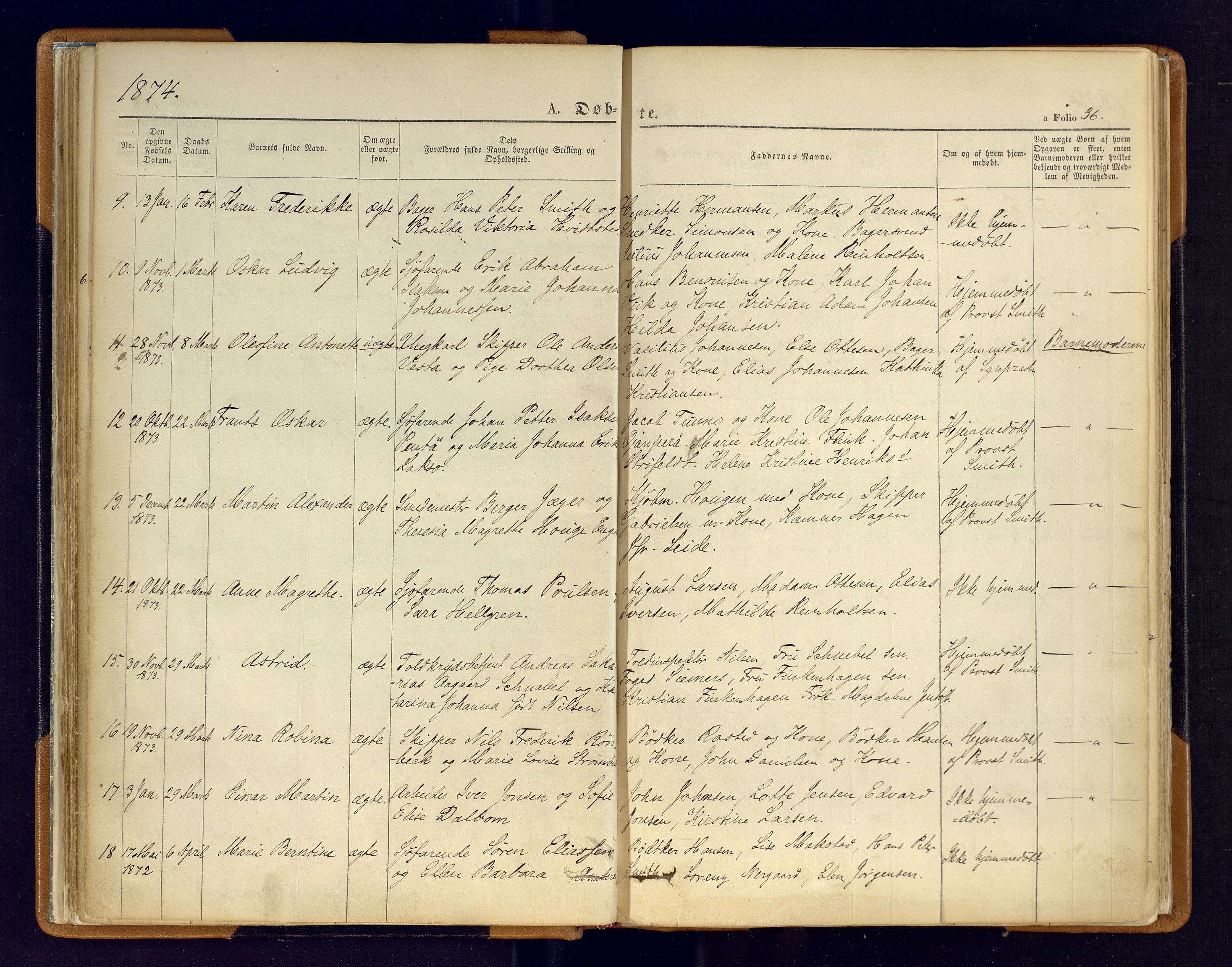 Hammerfest sokneprestkontor, SATØ/S-1347/H/Ha/L0006.kirke: Parish register (official) no. 6, 1869-1877, p. 36
