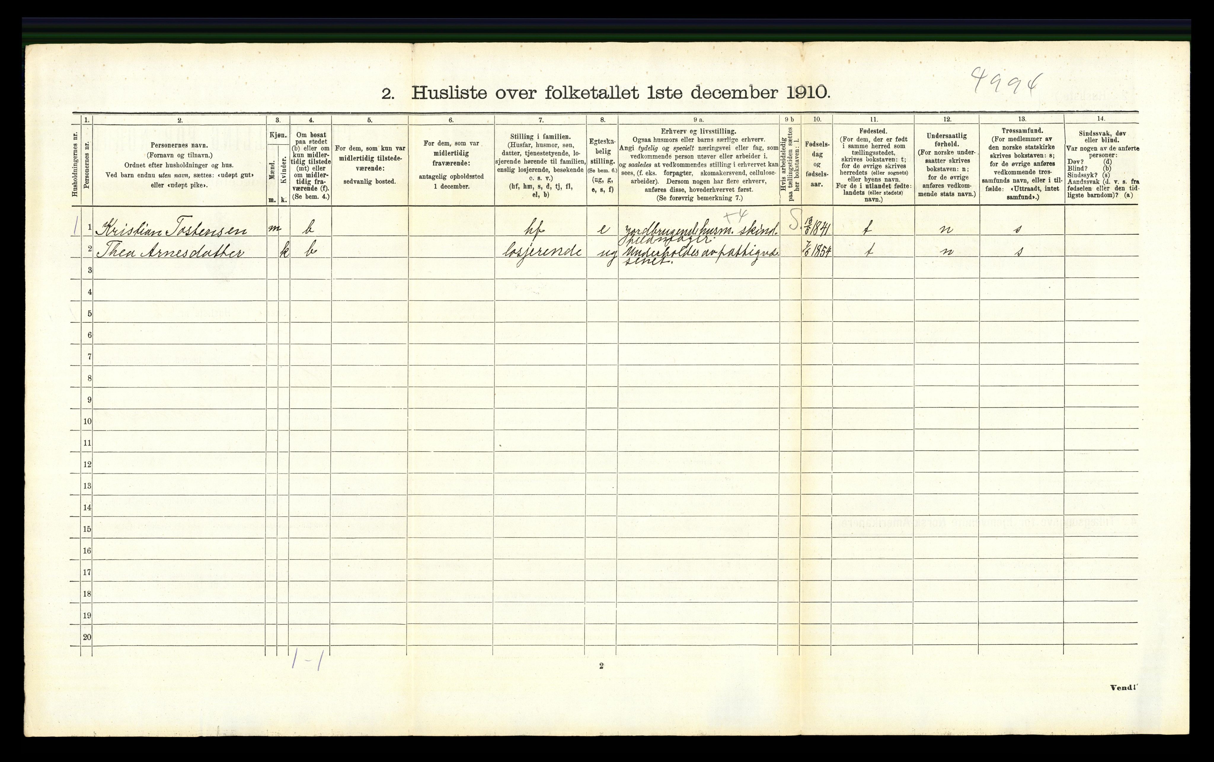 RA, 1910 census for Grue, 1910, p. 1824