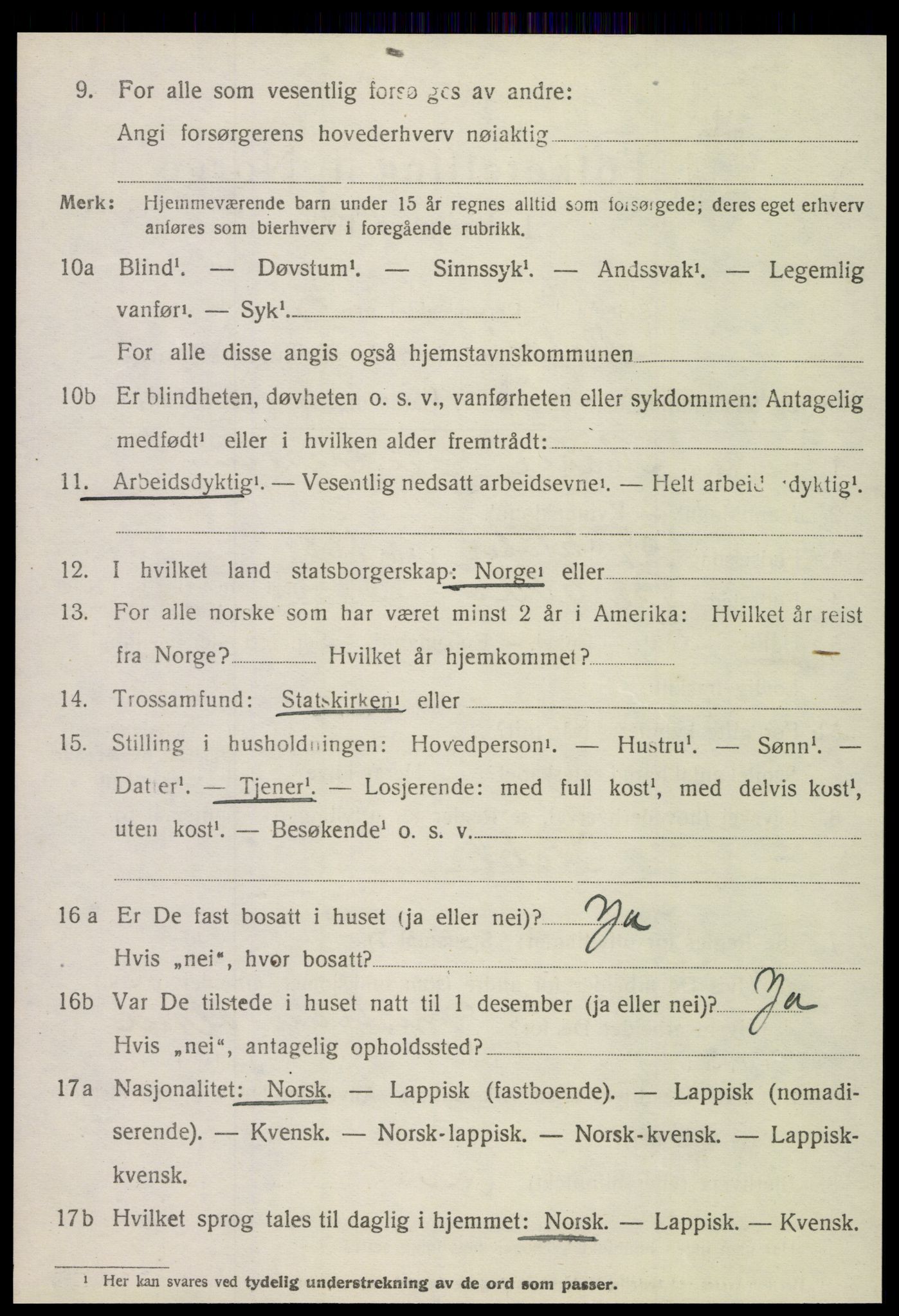 SAT, 1920 census for Meløy, 1920, p. 6634