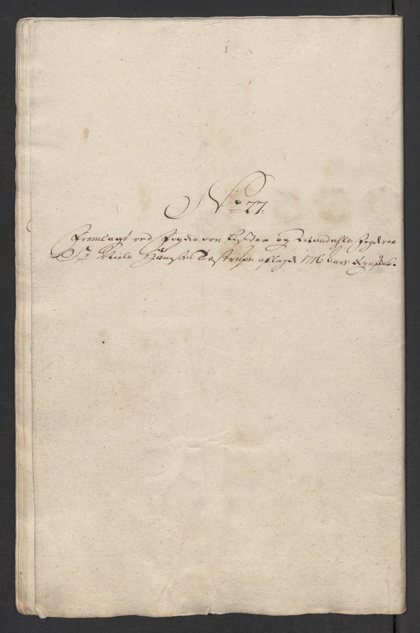 Rentekammeret inntil 1814, Reviderte regnskaper, Fogderegnskap, RA/EA-4092/R43/L2560: Fogderegnskap Lista og Mandal, 1716, p. 260