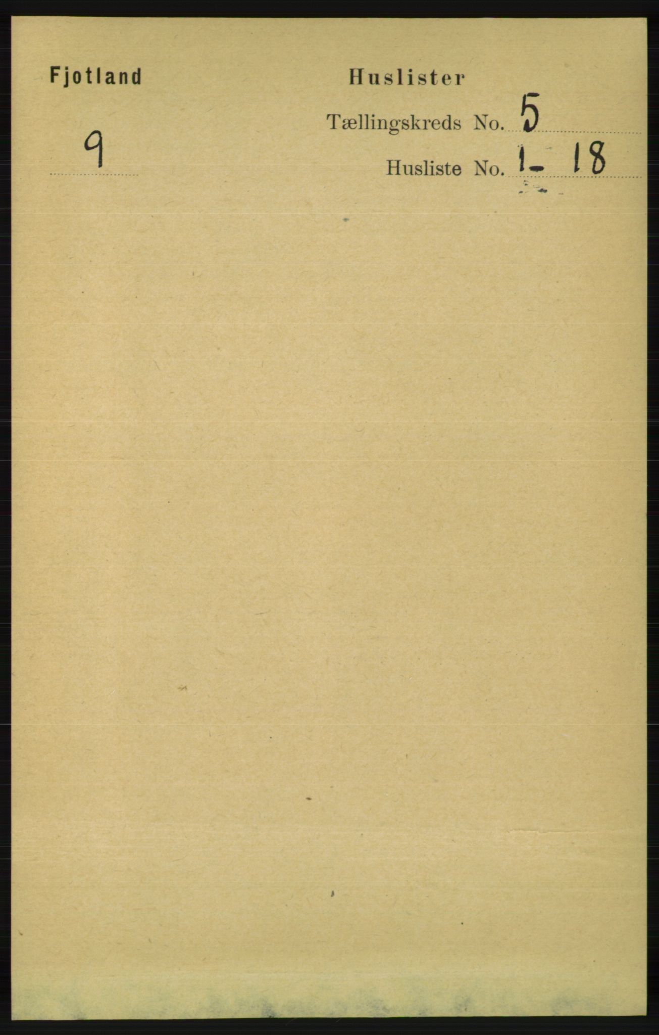 RA, 1891 census for 1036 Fjotland, 1891, p. 698