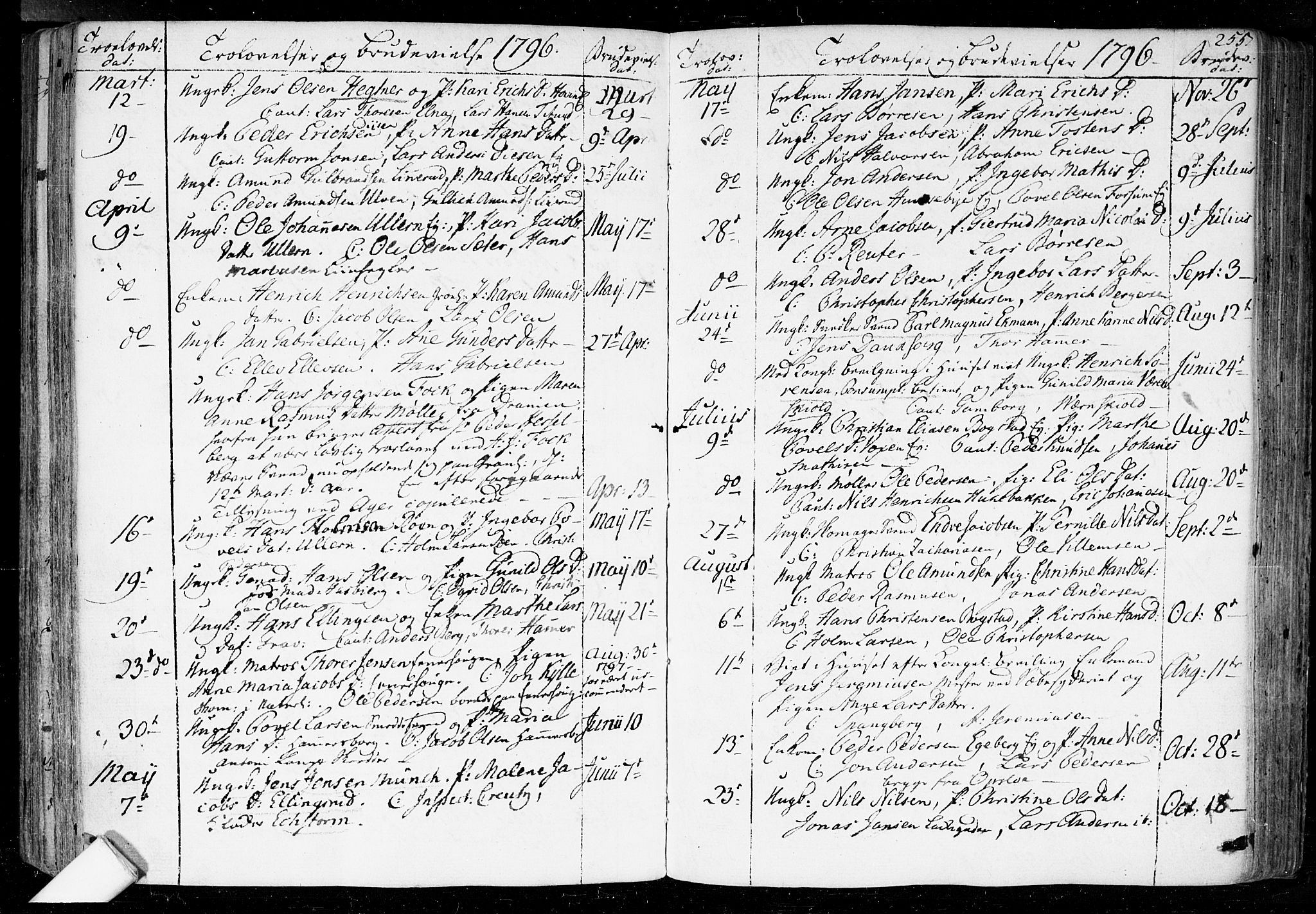 Aker prestekontor kirkebøker, SAO/A-10861/F/L0010: Parish register (official) no. 10, 1786-1809, p. 255