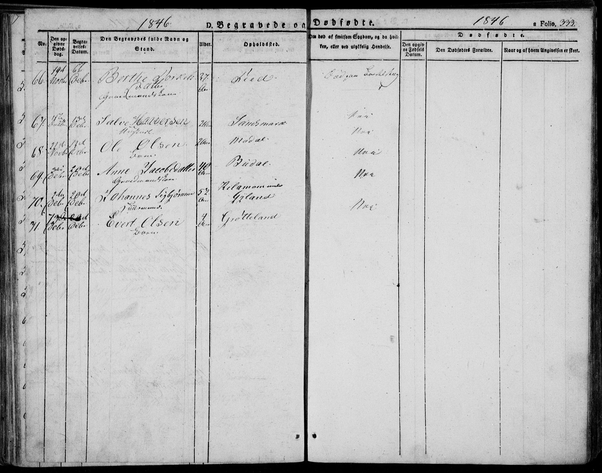 Bakke sokneprestkontor, AV/SAK-1111-0002/F/Fa/Faa/L0004: Parish register (official) no. A 4, 1834-1846, p. 333