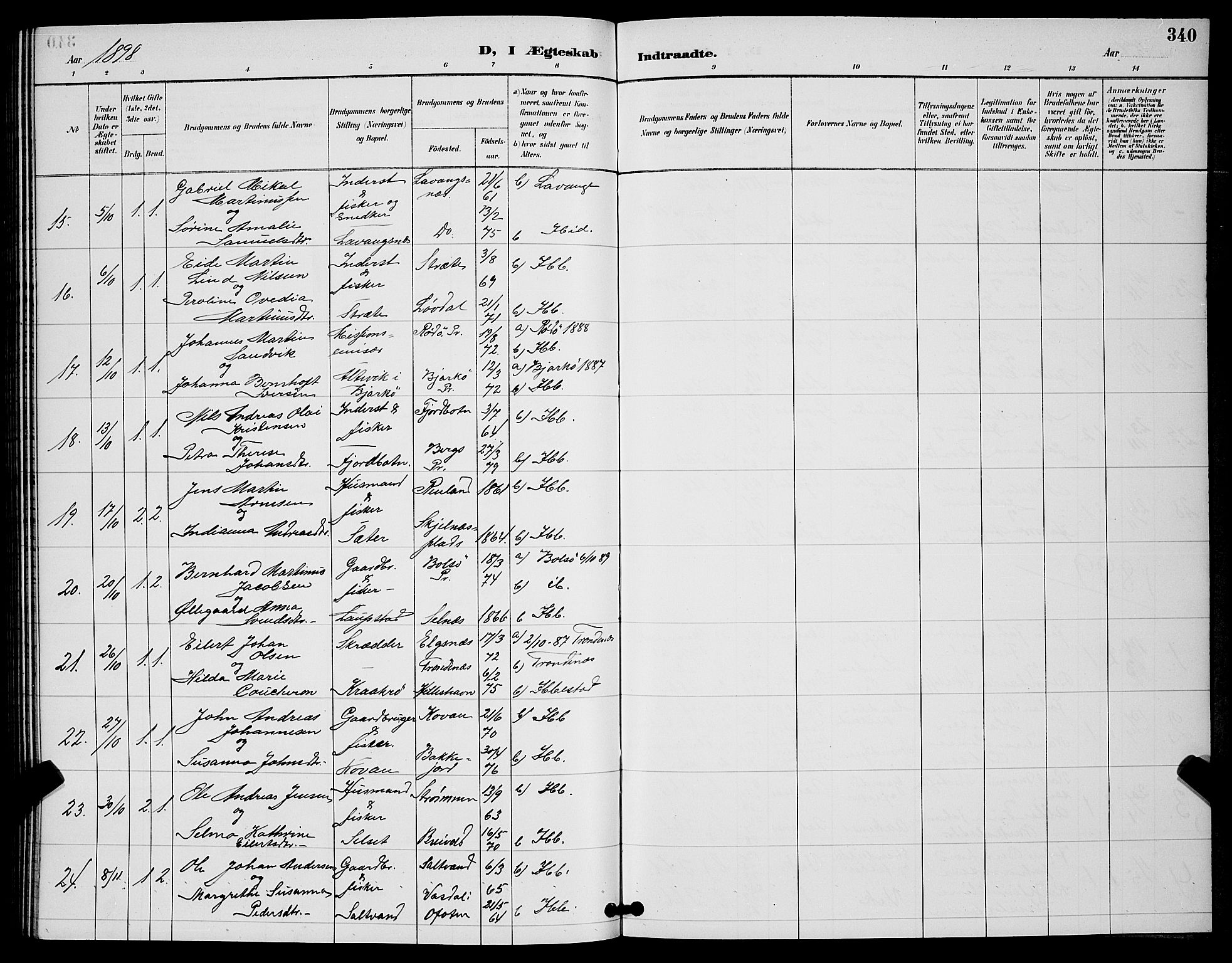 Ibestad sokneprestembete, SATØ/S-0077/H/Ha/Hab/L0008klokker: Parish register (copy) no. 8, 1890-1903, p. 340