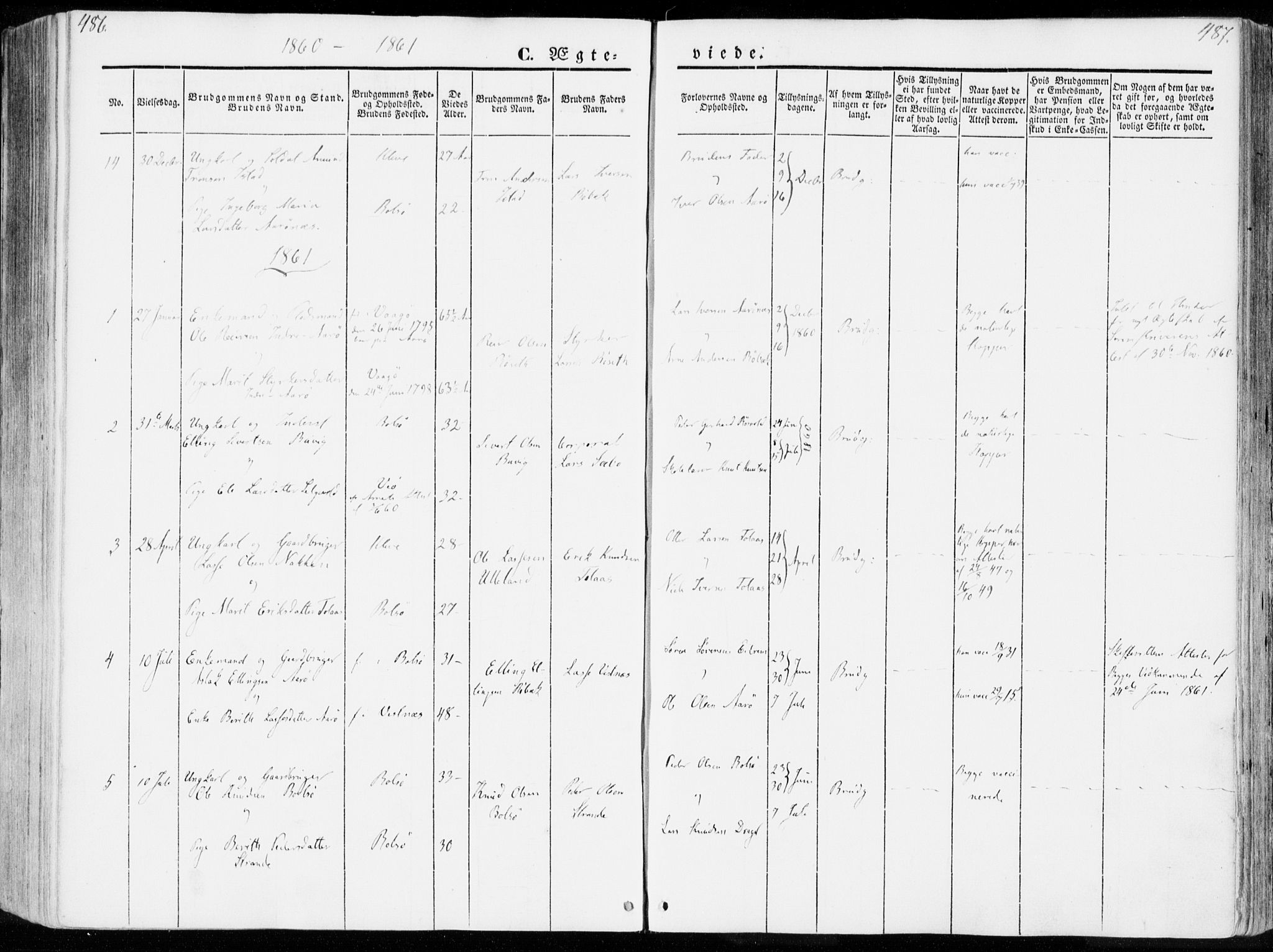 Ministerialprotokoller, klokkerbøker og fødselsregistre - Møre og Romsdal, SAT/A-1454/555/L0653: Parish register (official) no. 555A04, 1843-1869, p. 486-487