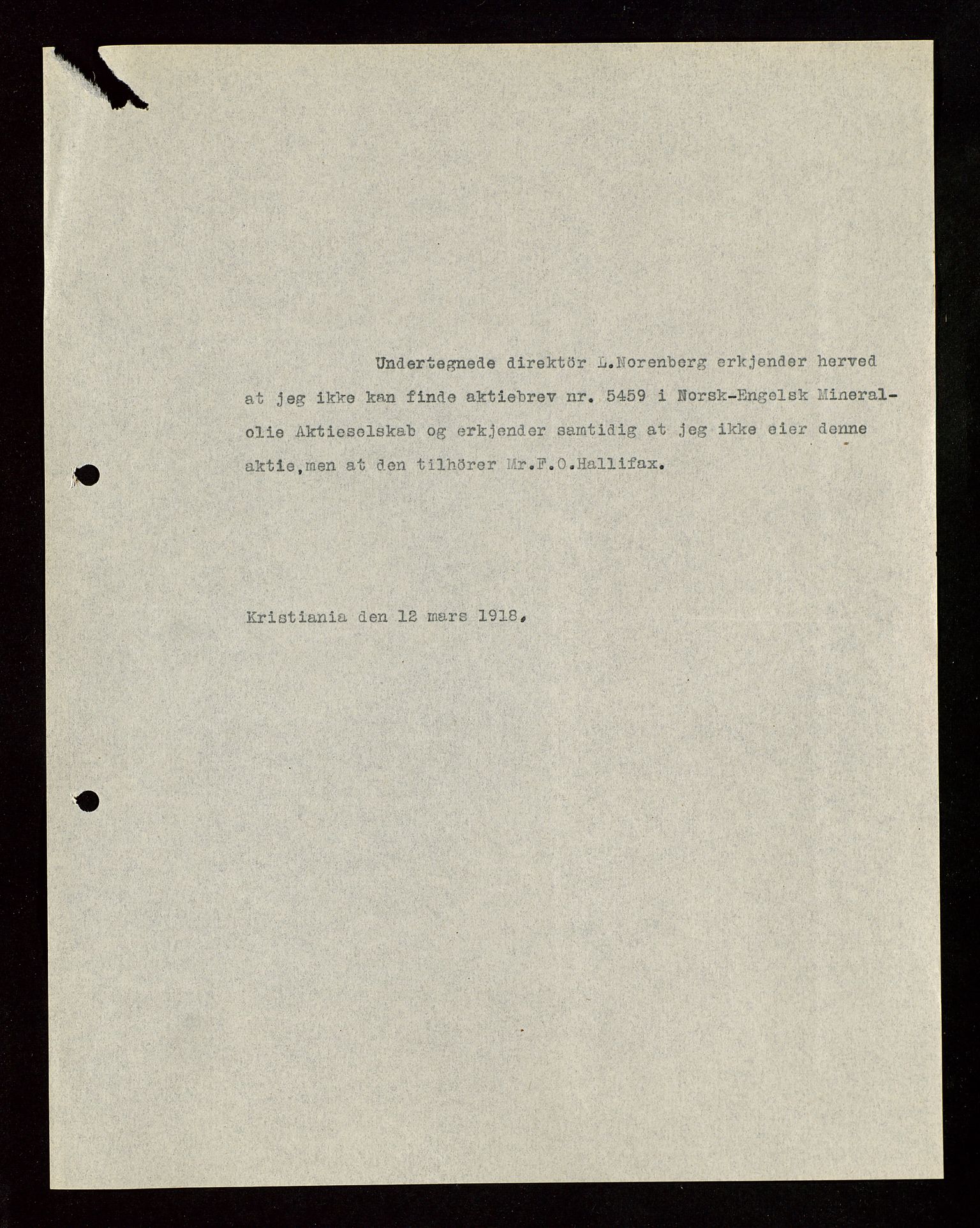 Pa 1521 - A/S Norske Shell, AV/SAST-A-101915/E/Ea/Eaa/L0003: Sjefskorrespondanse, 1918, p. 185