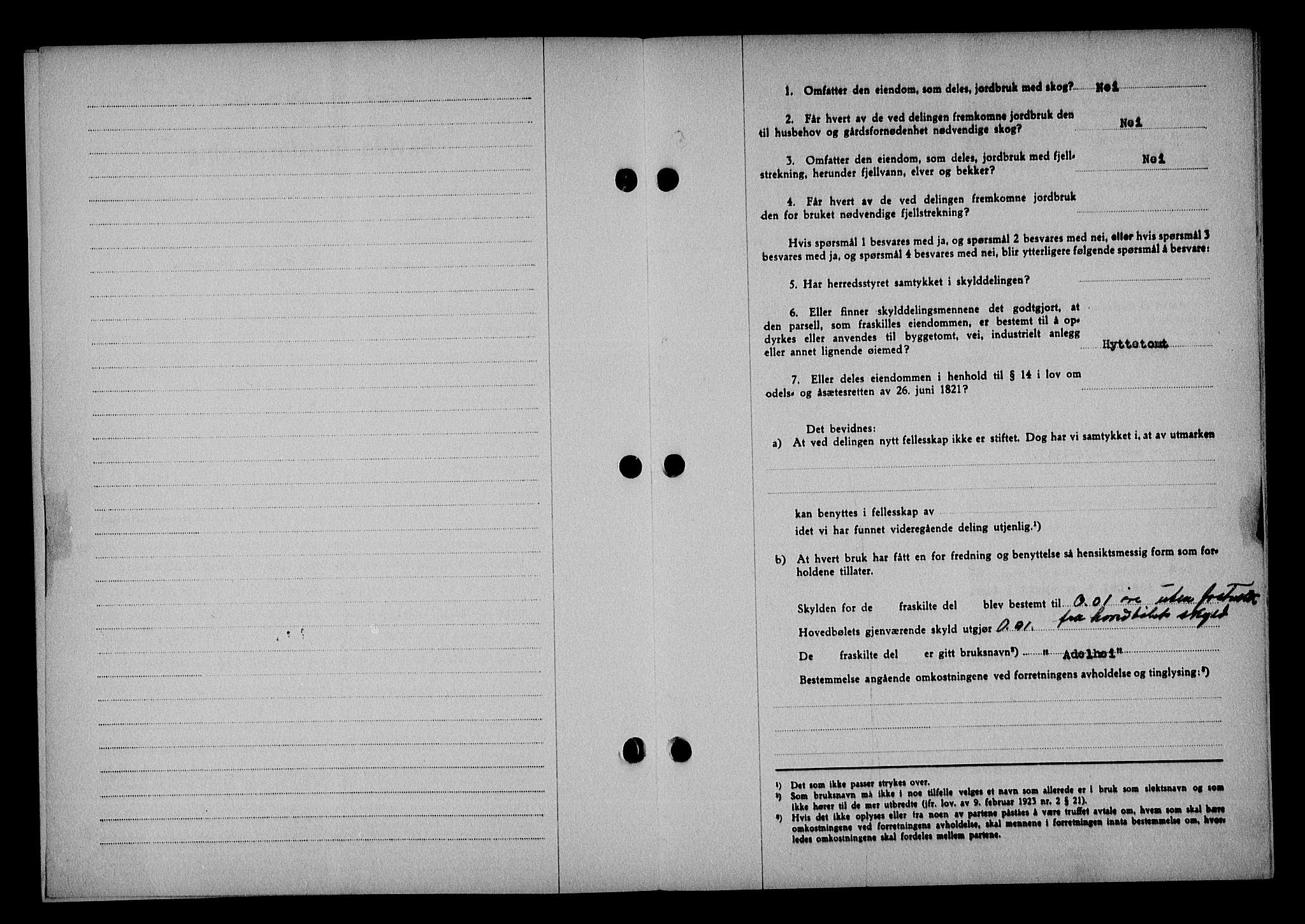 Vestre Nedenes/Sand sorenskriveri, SAK/1221-0010/G/Gb/Gba/L0053: Mortgage book no. A 6, 1944-1945, Diary no: : 280/1945