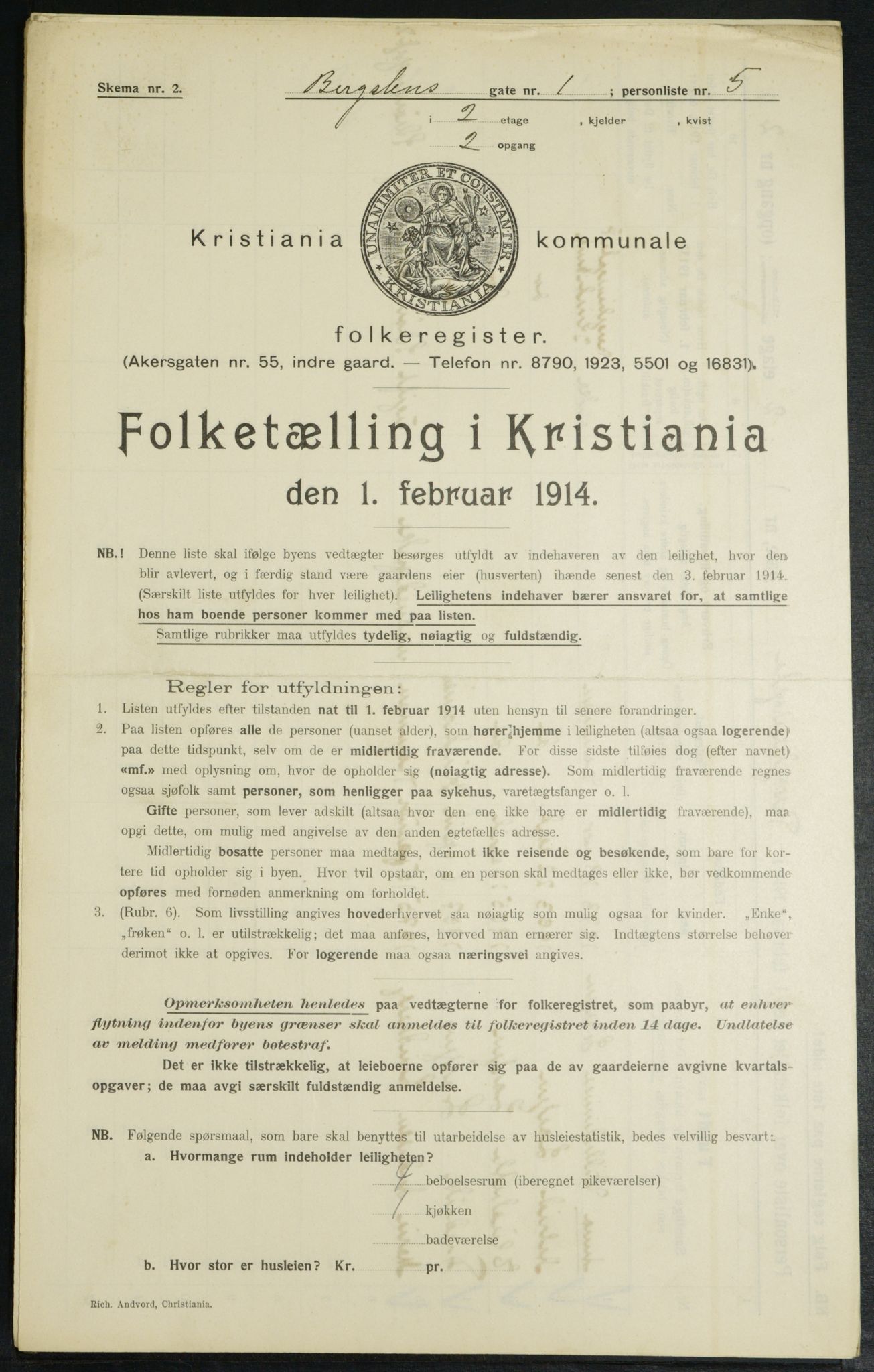 OBA, Municipal Census 1914 for Kristiania, 1914, p. 4021