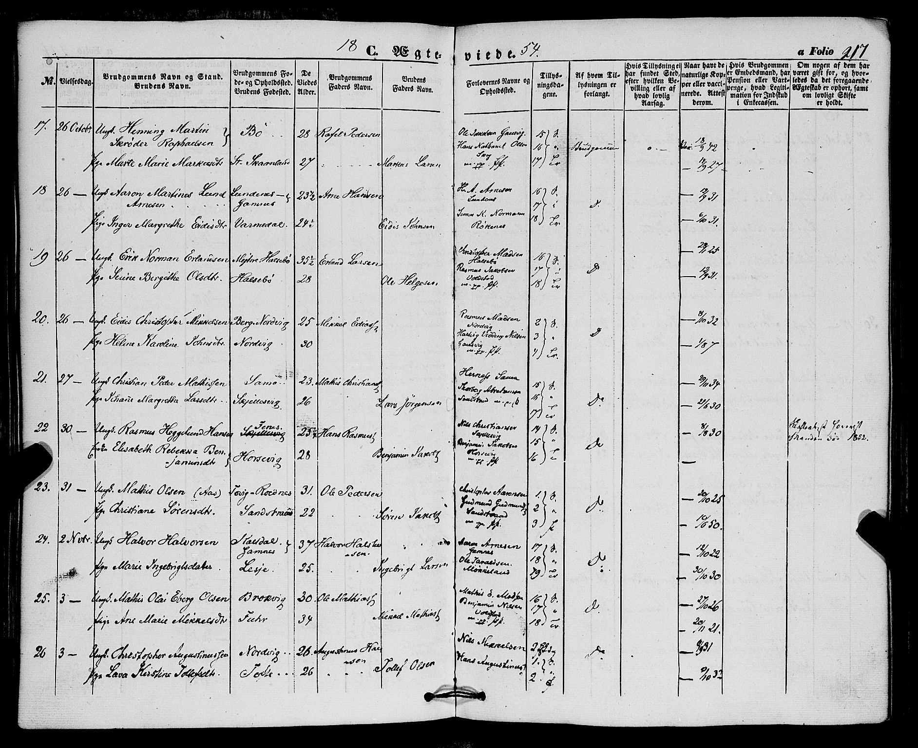 Trondenes sokneprestkontor, AV/SATØ-S-1319/H/Ha/L0011kirke: Parish register (official) no. 11, 1853-1862, p. 217