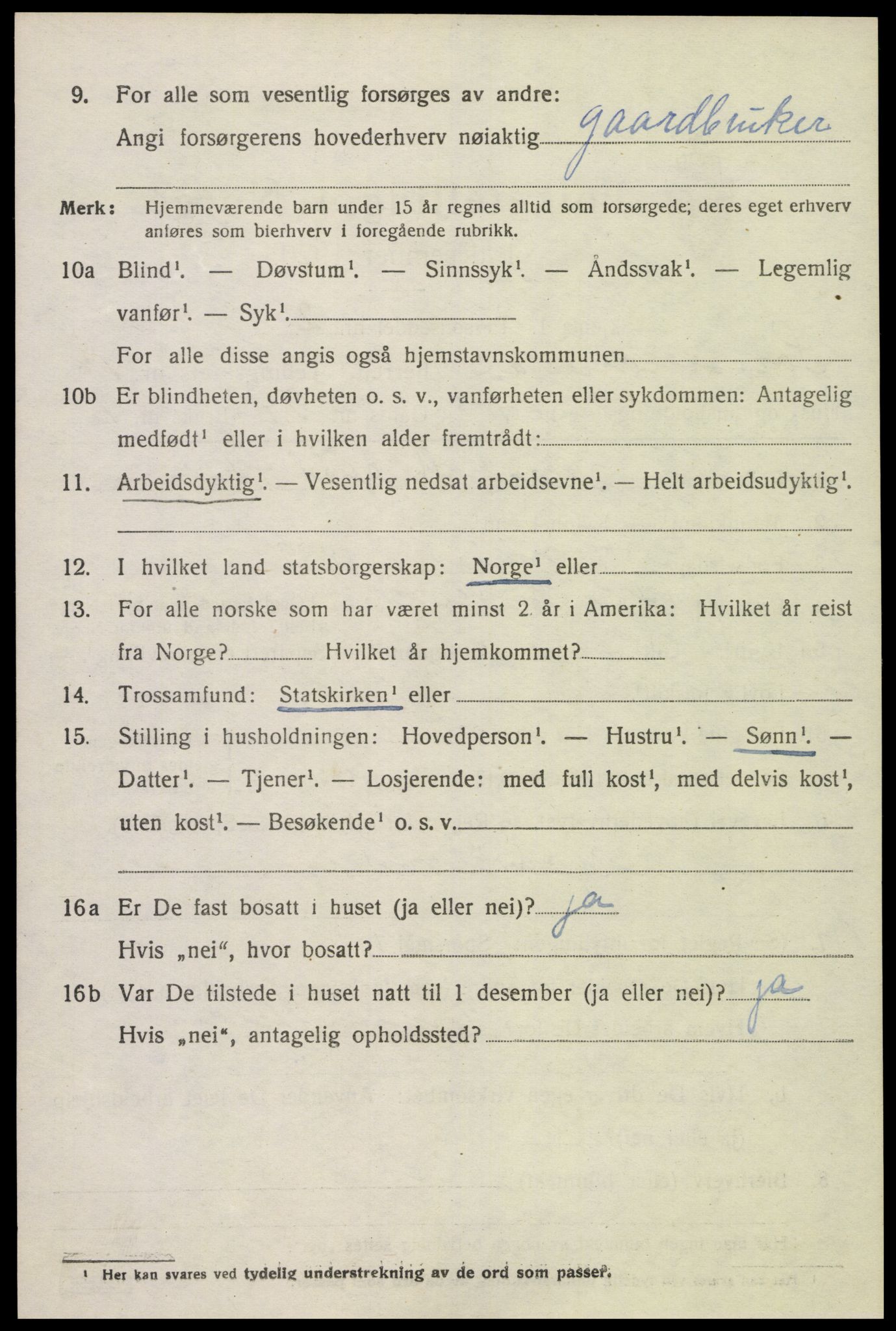 SAK, 1920 census for Sør-Audnedal, 1920, p. 6522