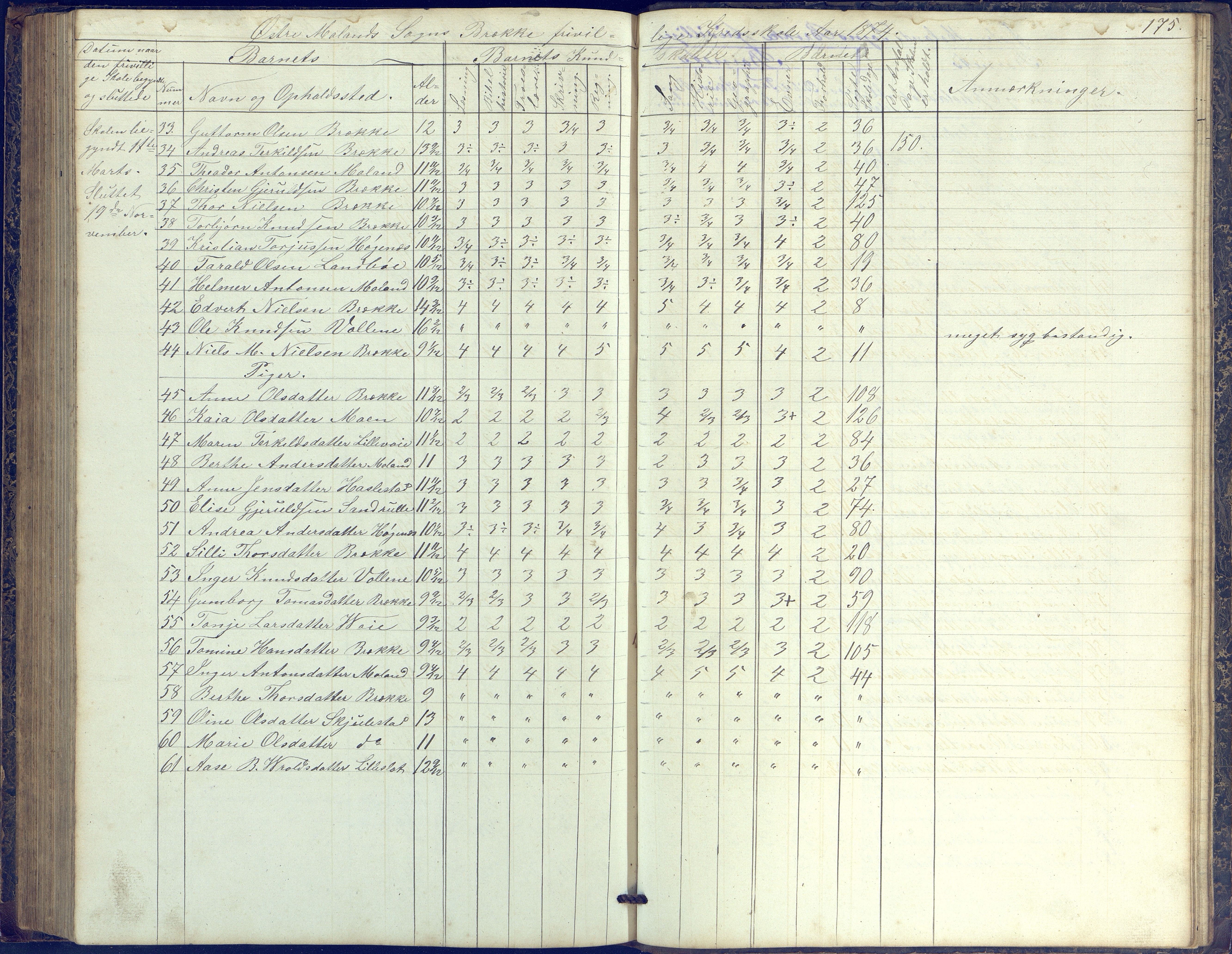 Austre Moland kommune, AAKS/KA0918-PK/09/09b/L0002: Skoleprotokoll, 1852-1878, p. 175