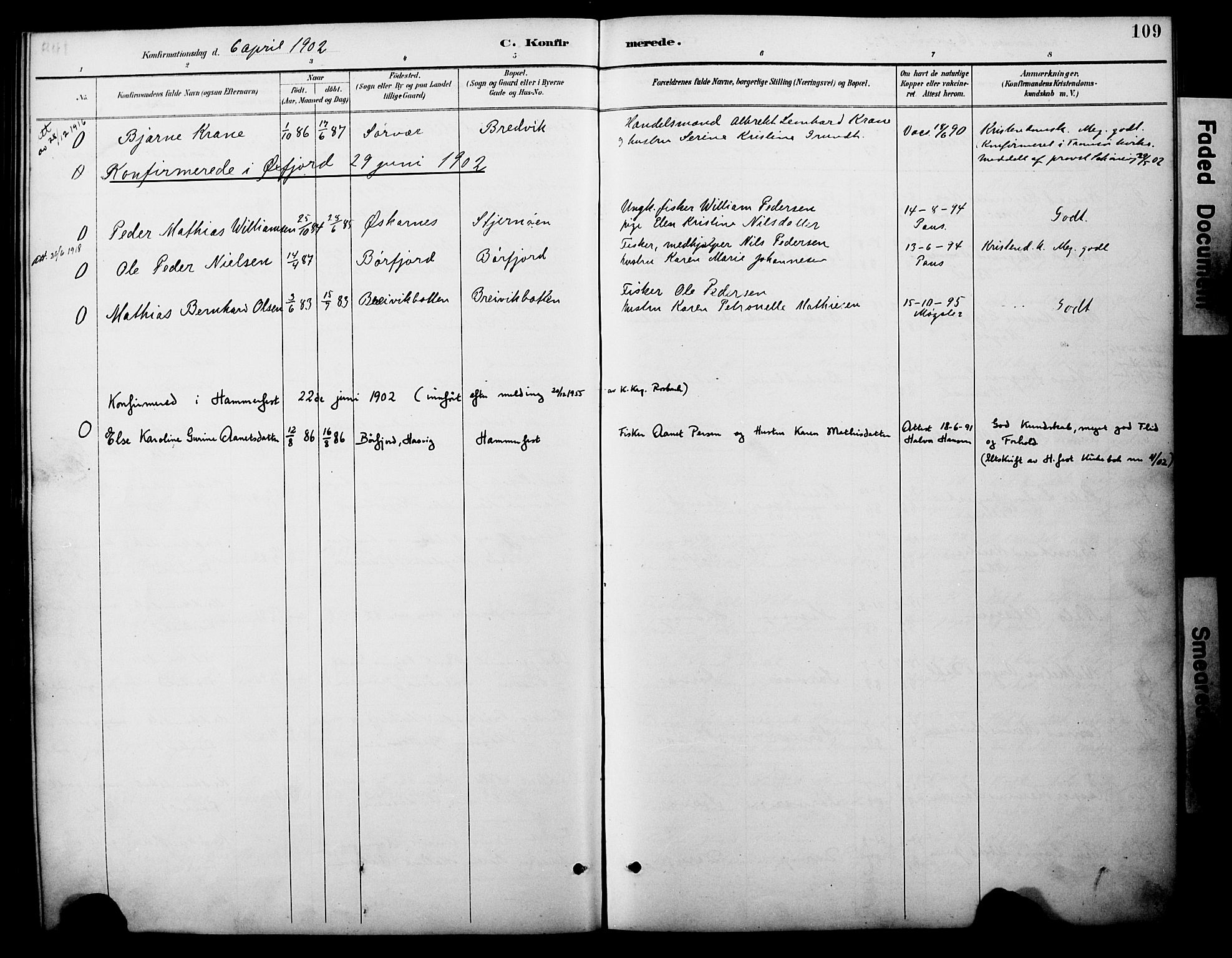 Loppa sokneprestkontor, SATØ/S-1339/H/Ha/L0008kirke: Parish register (official) no. 8, 1889-1907, p. 109