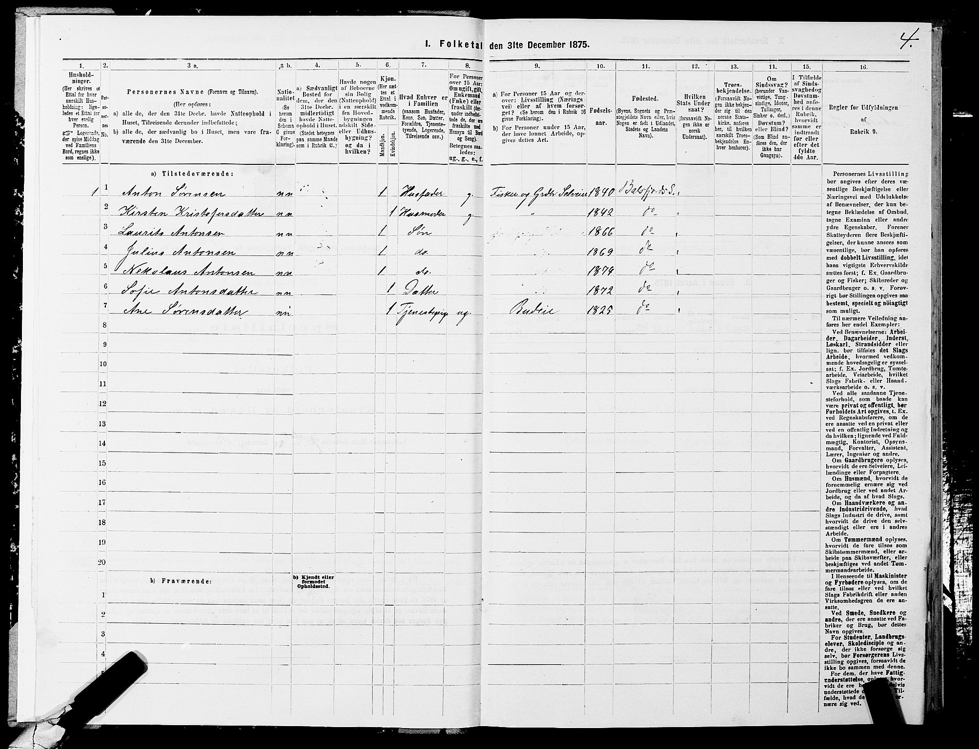 SATØ, 1875 census for 1933P Balsfjord, 1875, p. 1004