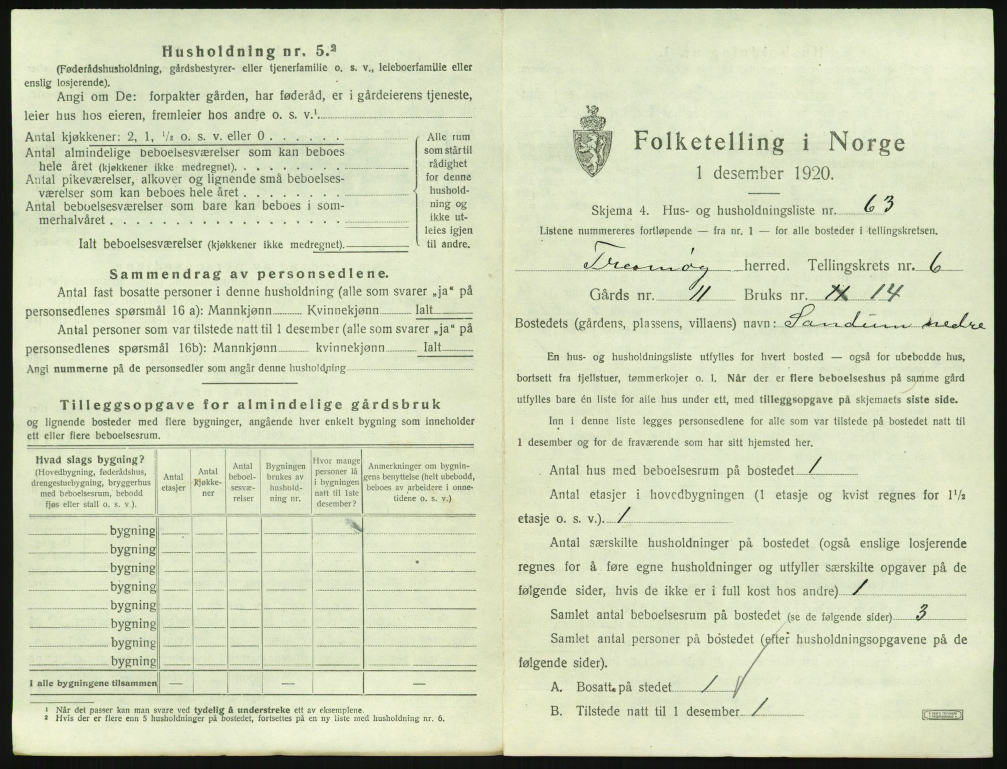 SAK, 1920 census for Tromøy, 1920, p. 789