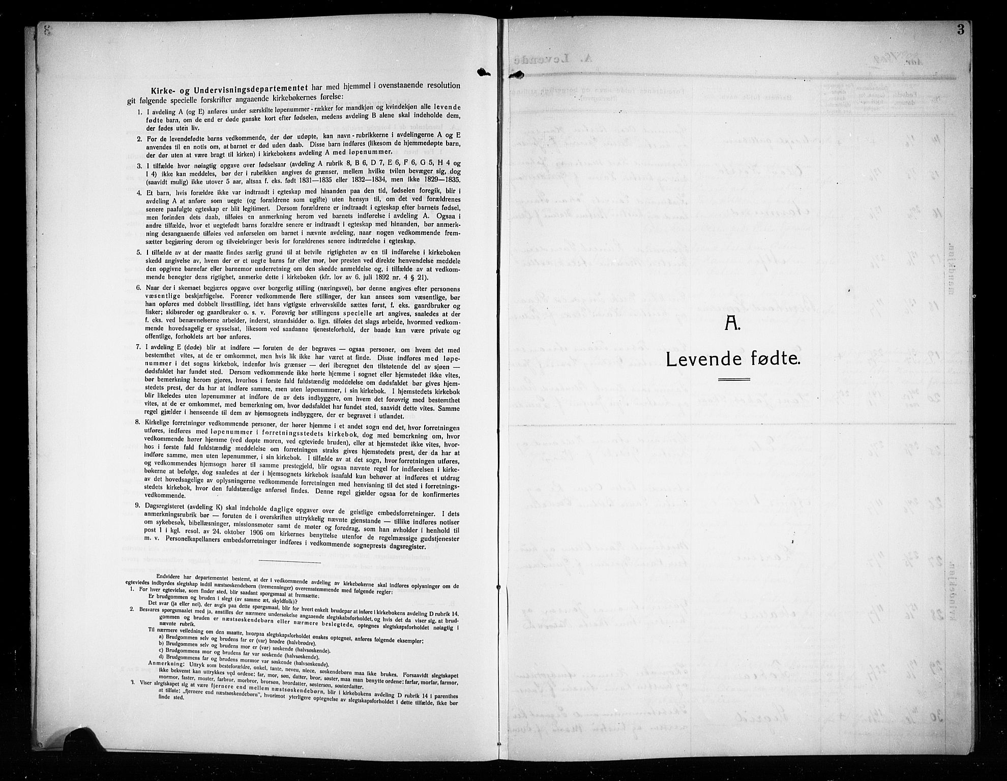 Kopervik sokneprestkontor, SAST/A-101850/H/Ha/Hab/L0005: Parish register (copy) no. B 5, 1909-1918, p. 3