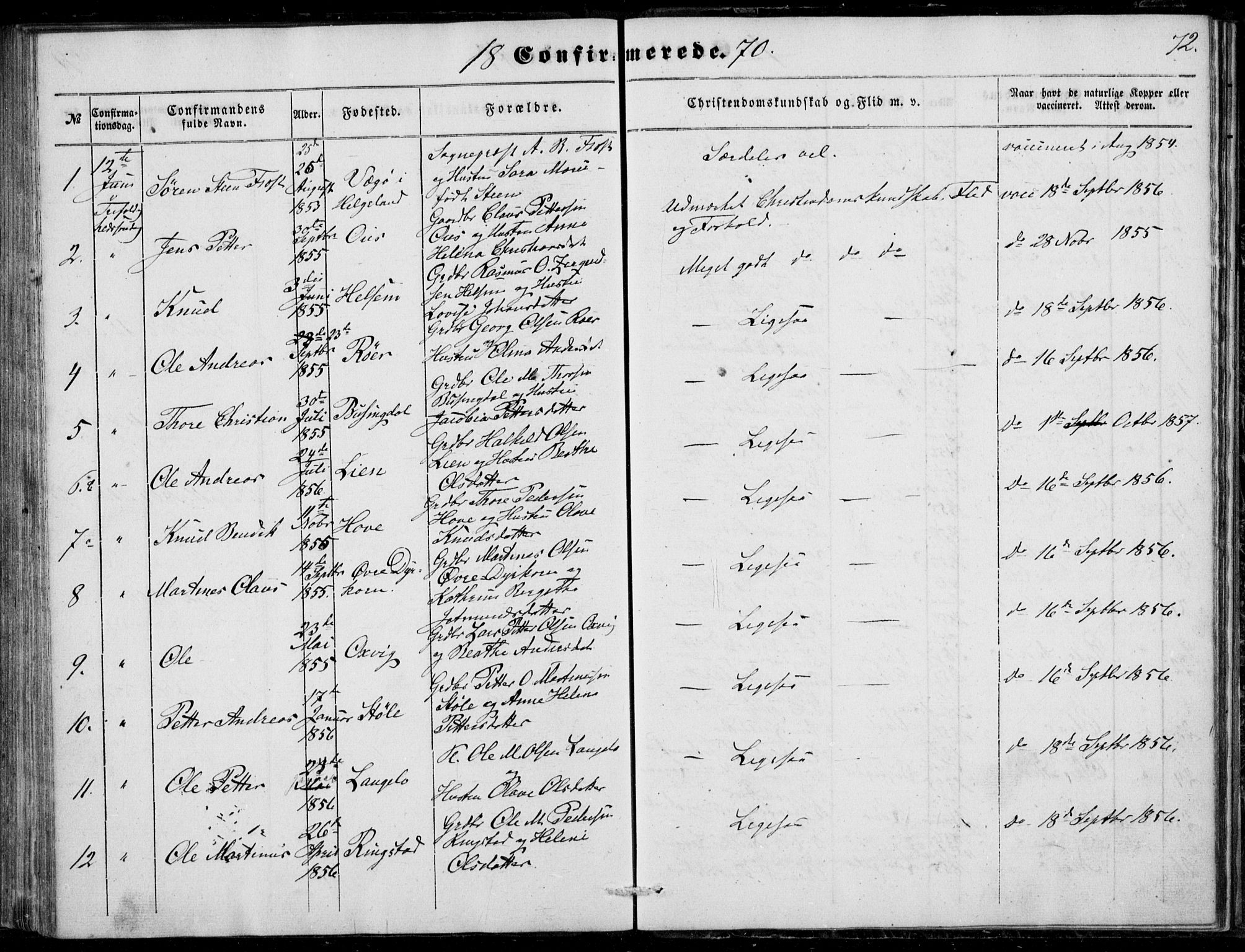 Ministerialprotokoller, klokkerbøker og fødselsregistre - Møre og Romsdal, SAT/A-1454/520/L0281: Parish register (official) no. 520A10, 1851-1881, p. 72