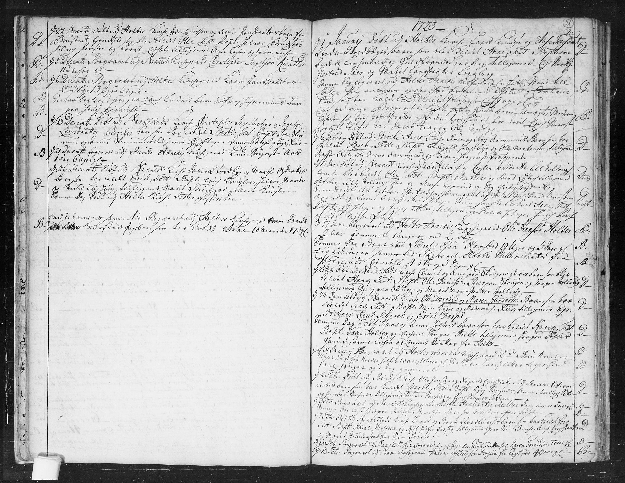 Nannestad prestekontor Kirkebøker, SAO/A-10414a/F/Fa/L0003: Parish register (official) no. I 3, 1716-1729, p. 21