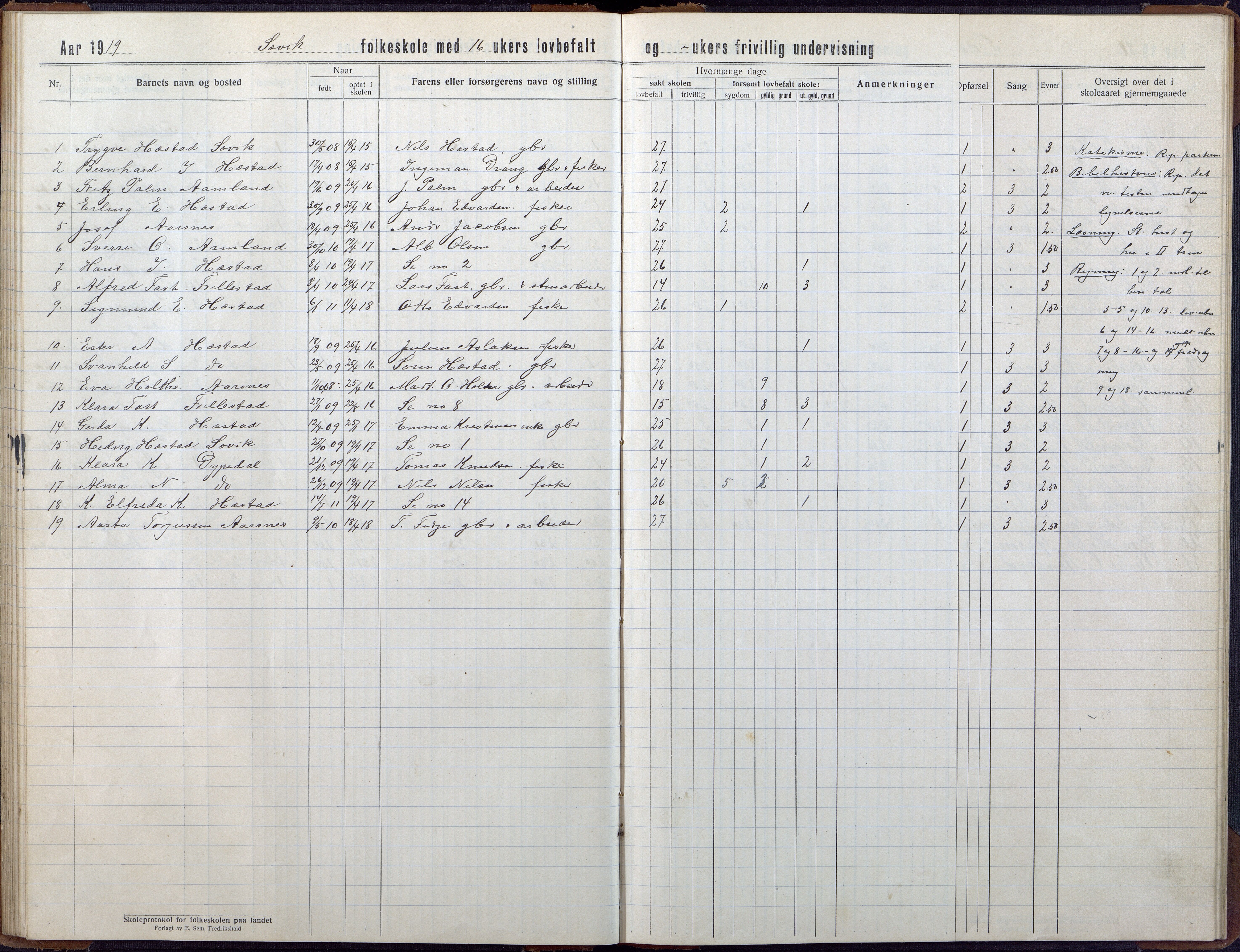 Høvåg kommune, AAKS/KA0927-PK/2/2/L0056: Kvåse, Sevik, Hæstad og Ytre Årsnes - Skoleprotokoll (Sevik, Hæstad), 1914-1944