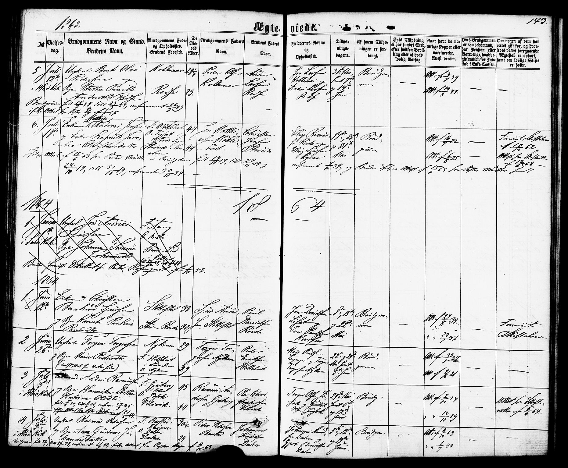 Ministerialprotokoller, klokkerbøker og fødselsregistre - Møre og Romsdal, SAT/A-1454/504/L0055: Parish register (official) no. 504A02, 1861-1884, p. 143