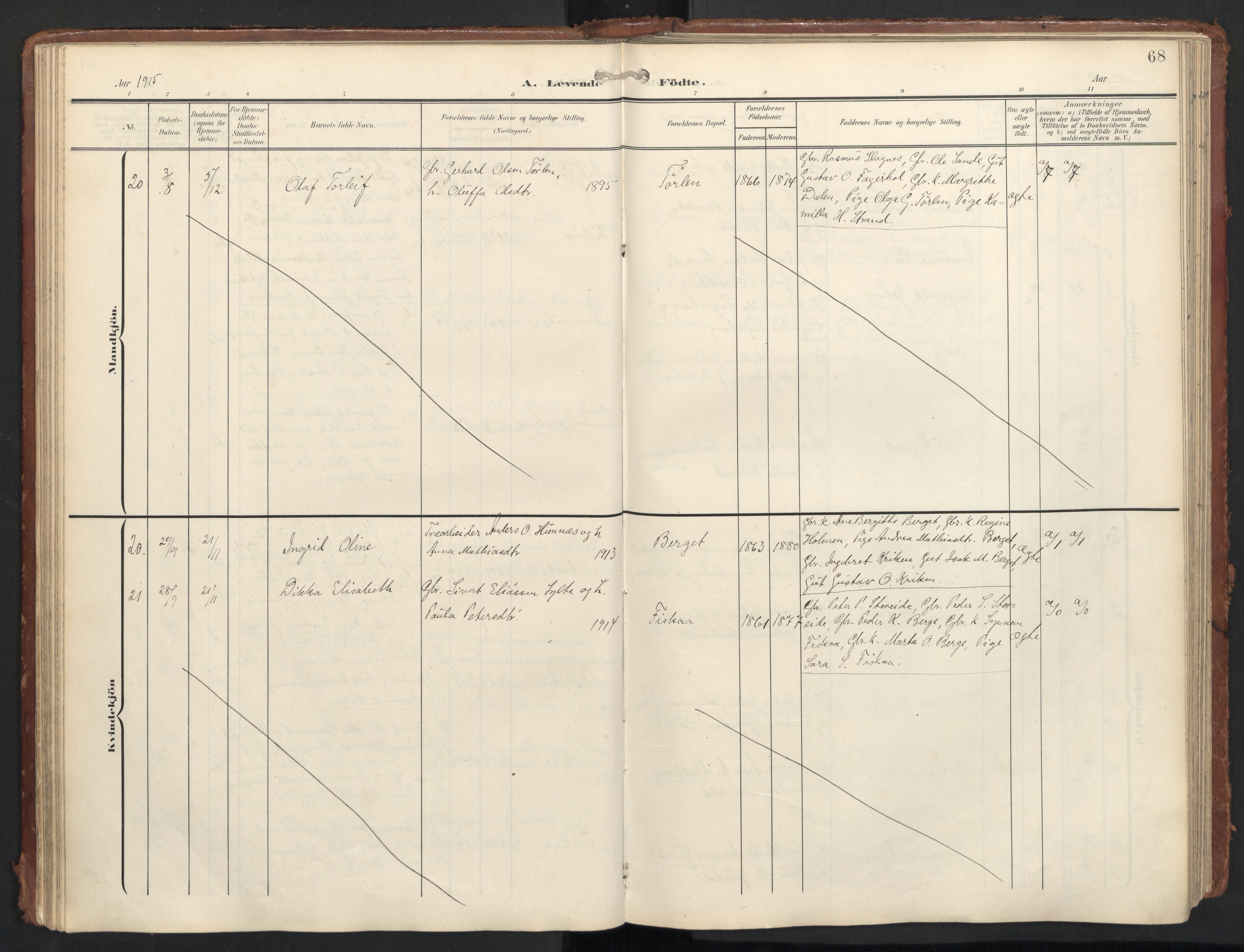 Ministerialprotokoller, klokkerbøker og fødselsregistre - Møre og Romsdal, AV/SAT-A-1454/501/L0011: Parish register (official) no. 501A11, 1902-1919, p. 68