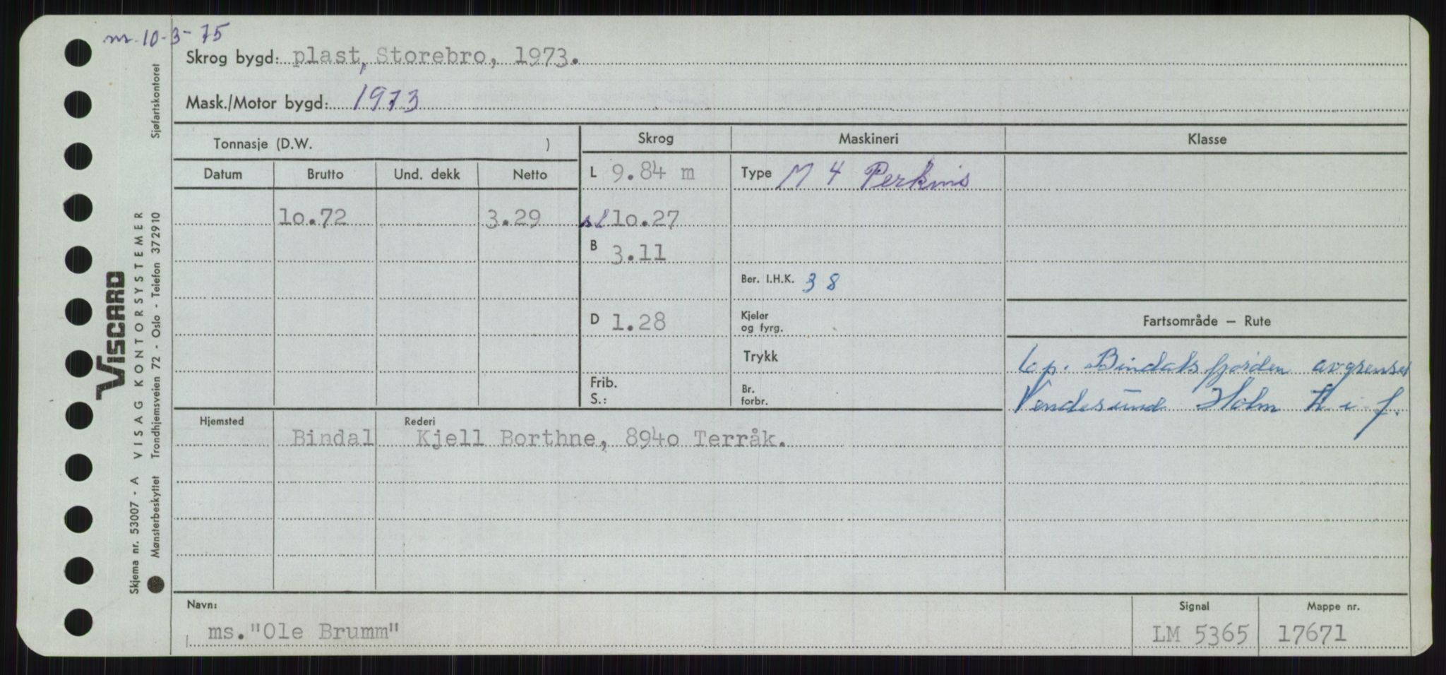 Sjøfartsdirektoratet med forløpere, Skipsmålingen, RA/S-1627/H/Ha/L0004/0002: Fartøy, Mas-R / Fartøy, Odin-R, p. 47