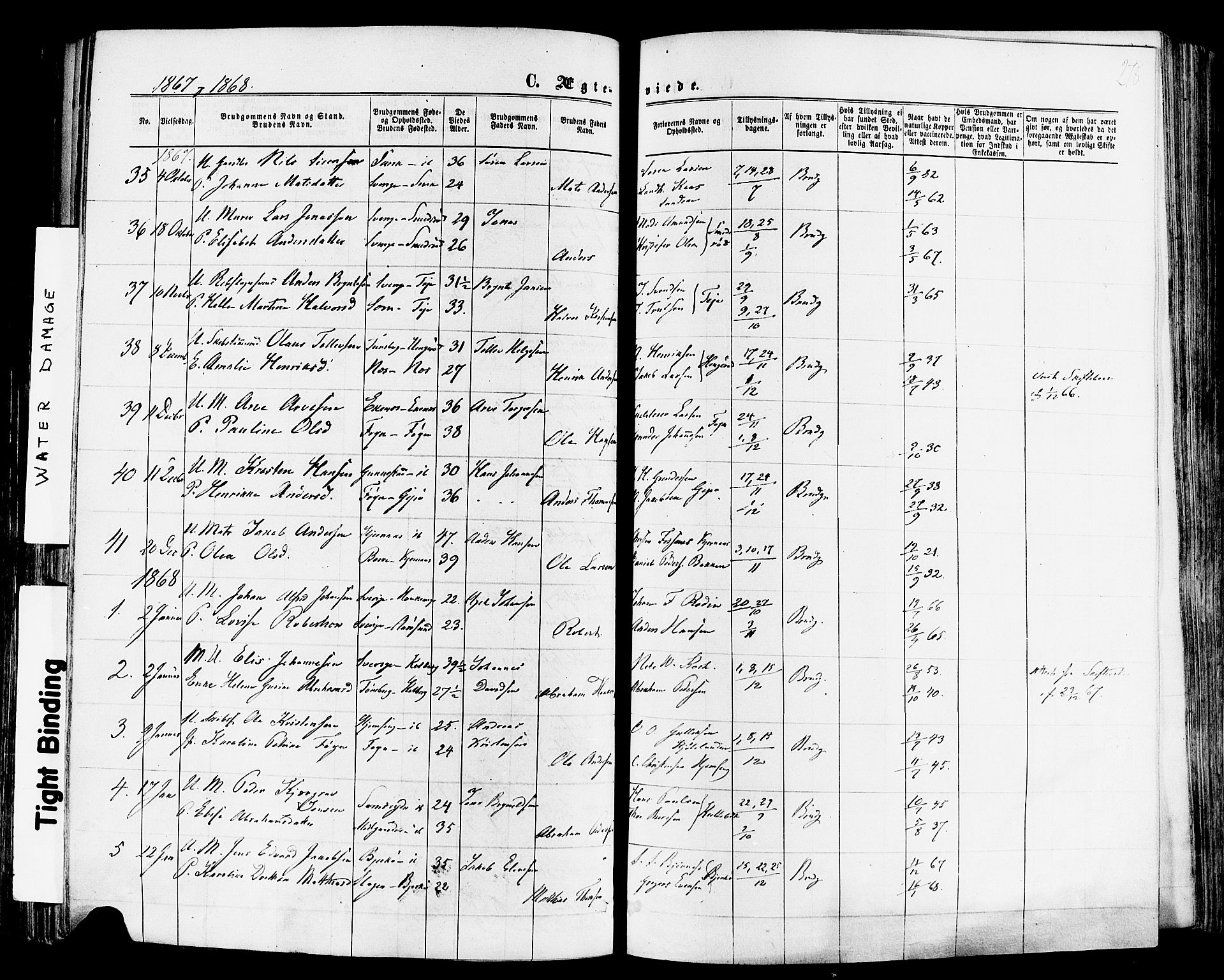 Nøtterøy kirkebøker, AV/SAKO-A-354/F/Fa/L0007: Parish register (official) no. I 7, 1865-1877, p. 278