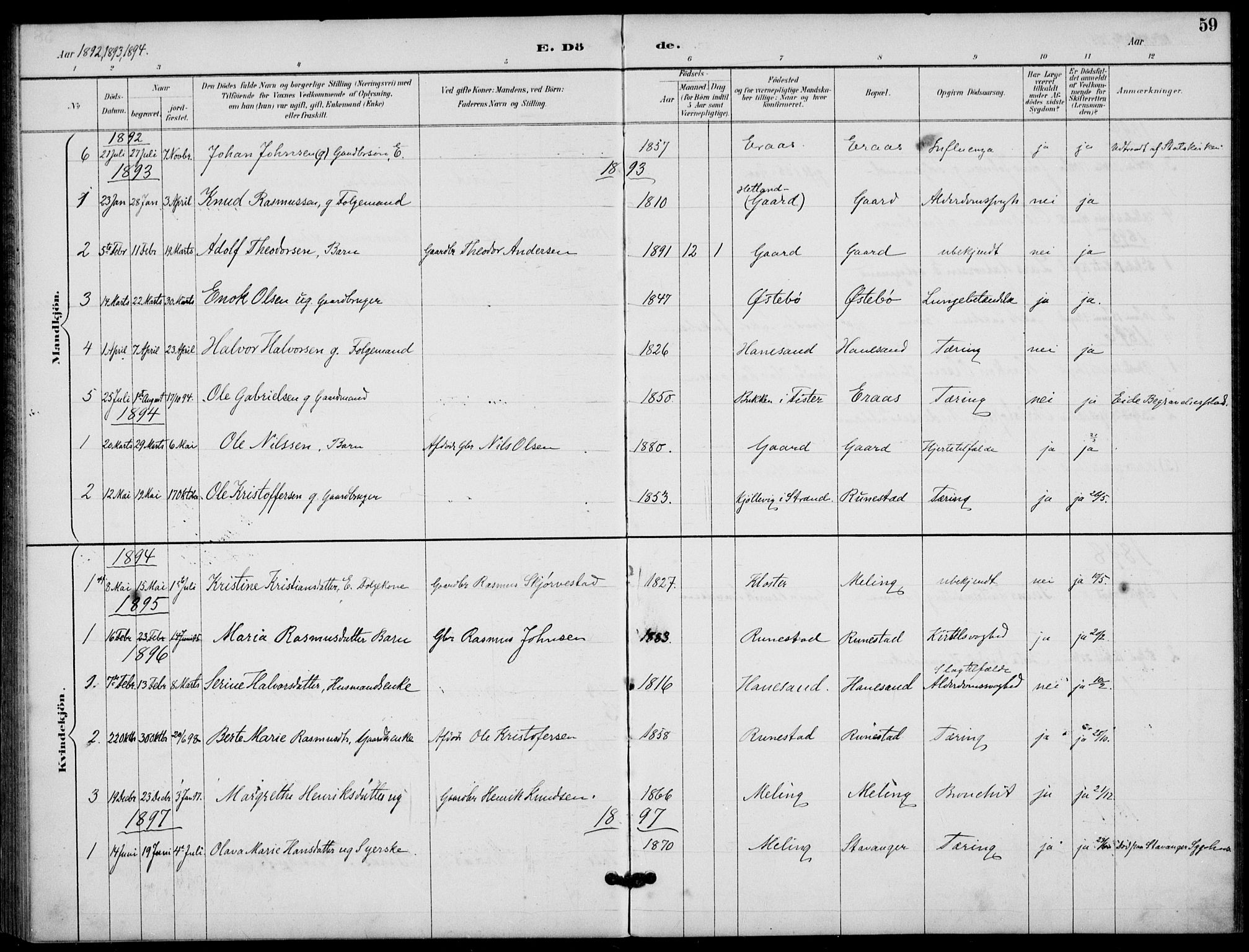 Finnøy sokneprestkontor, SAST/A-101825/H/Ha/Haa/L0012: Parish register (official) no. A 12, 1889-1917, p. 59
