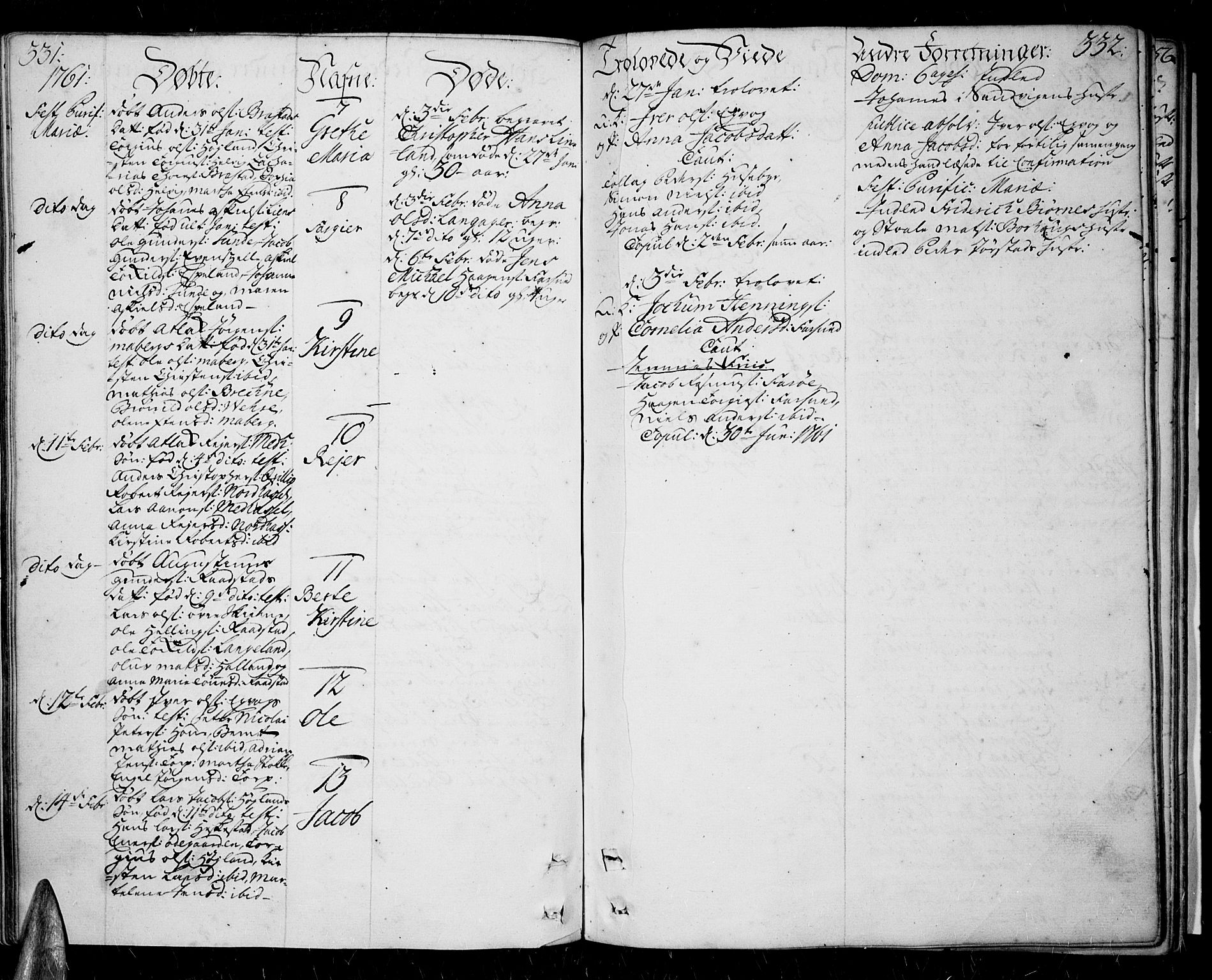 Lista sokneprestkontor, AV/SAK-1111-0027/F/Fa/L0003: Parish register (official) no. A 3 /1, 1743-1767, p. 331-332