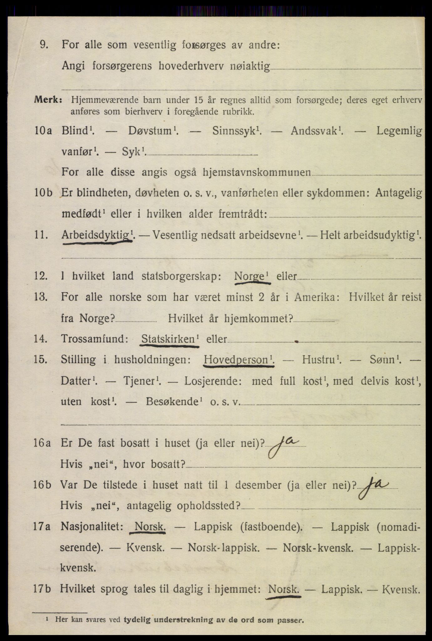 SAT, 1920 census for Grong, 1920, p. 5586