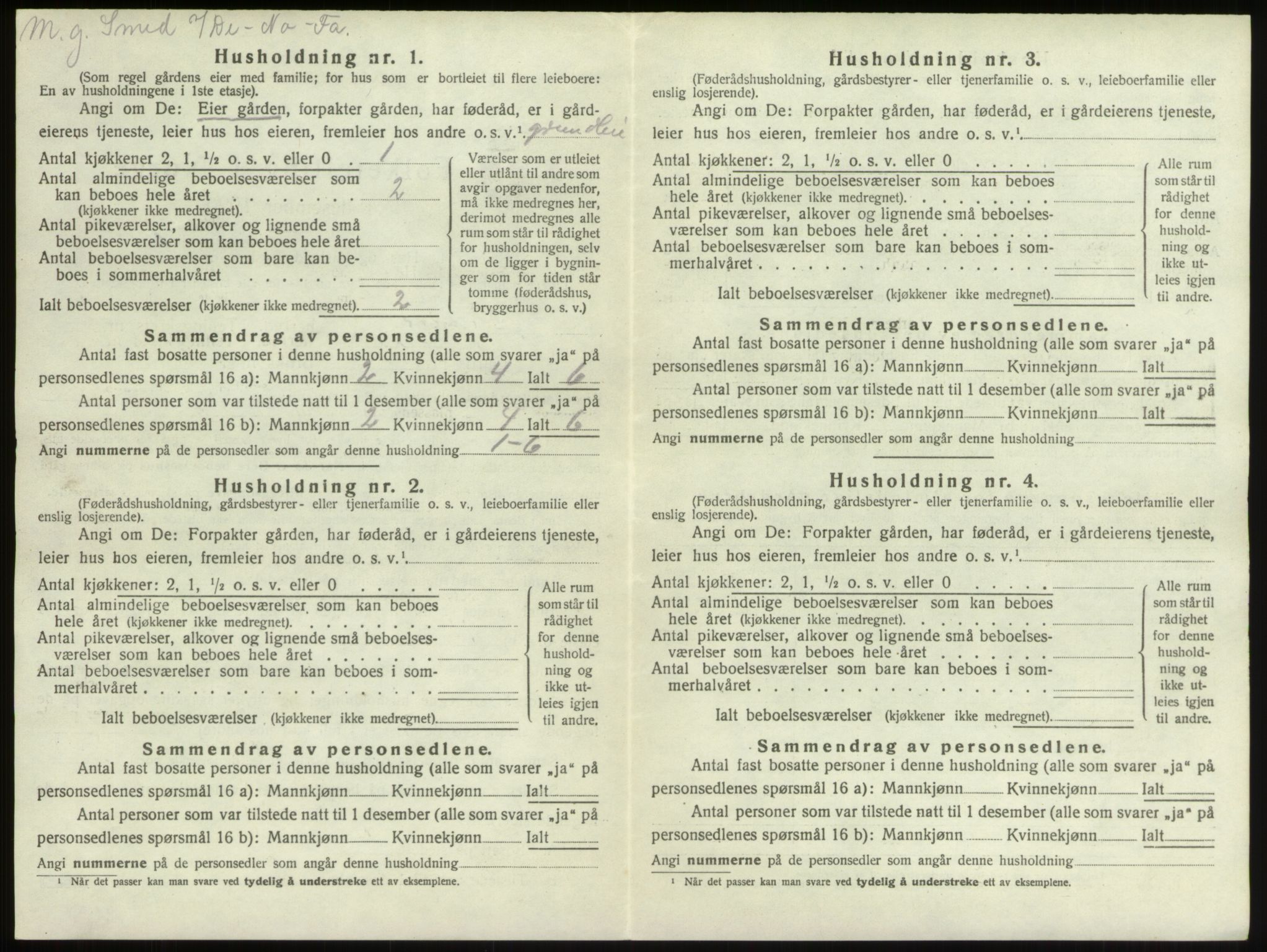 SAO, 1920 census for Borge, 1920, p. 263