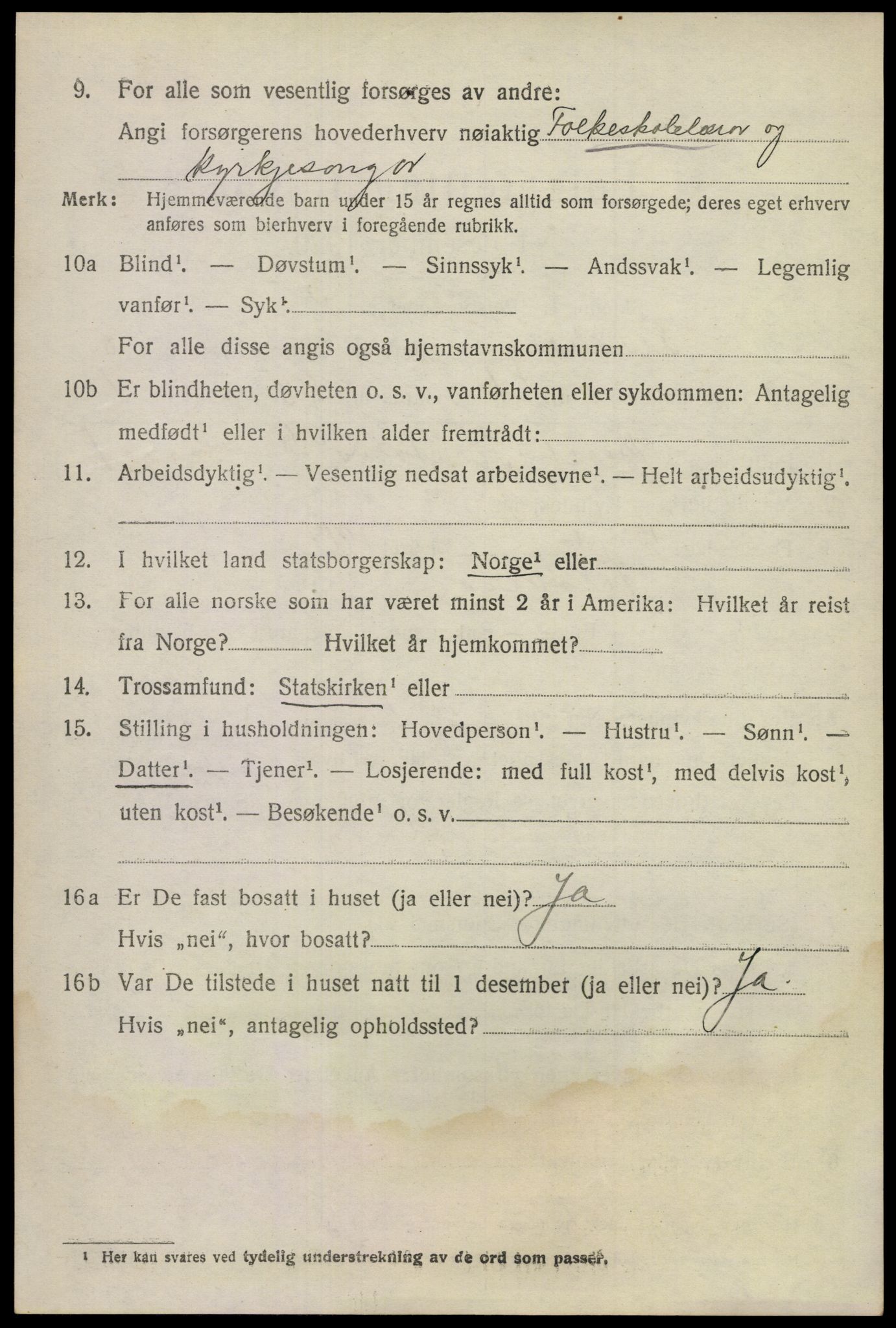 SAKO, 1920 census for Flesberg, 1920, p. 3056