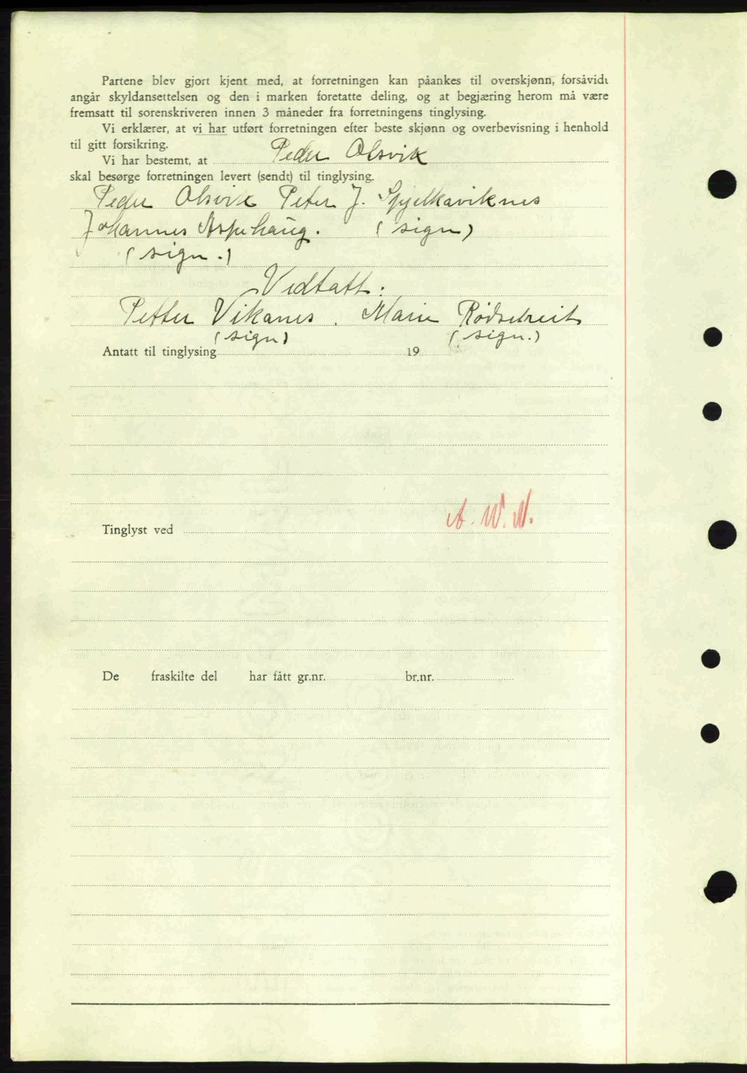 Nordre Sunnmøre sorenskriveri, AV/SAT-A-0006/1/2/2C/2Ca: Mortgage book no. A4, 1937-1938, Diary no: : 849/1938