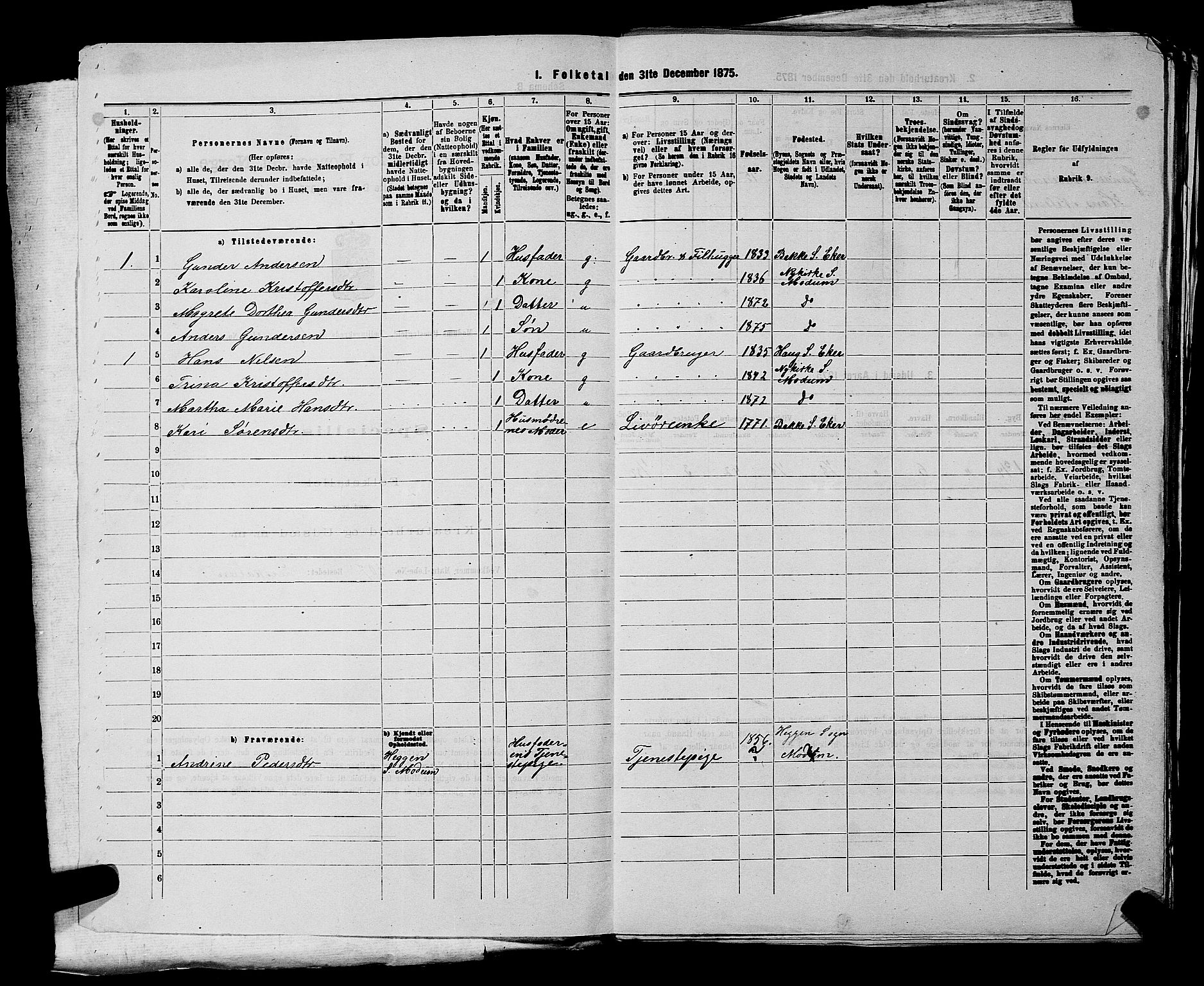 SAKO, 1875 census for 0623P Modum, 1875, p. 2361