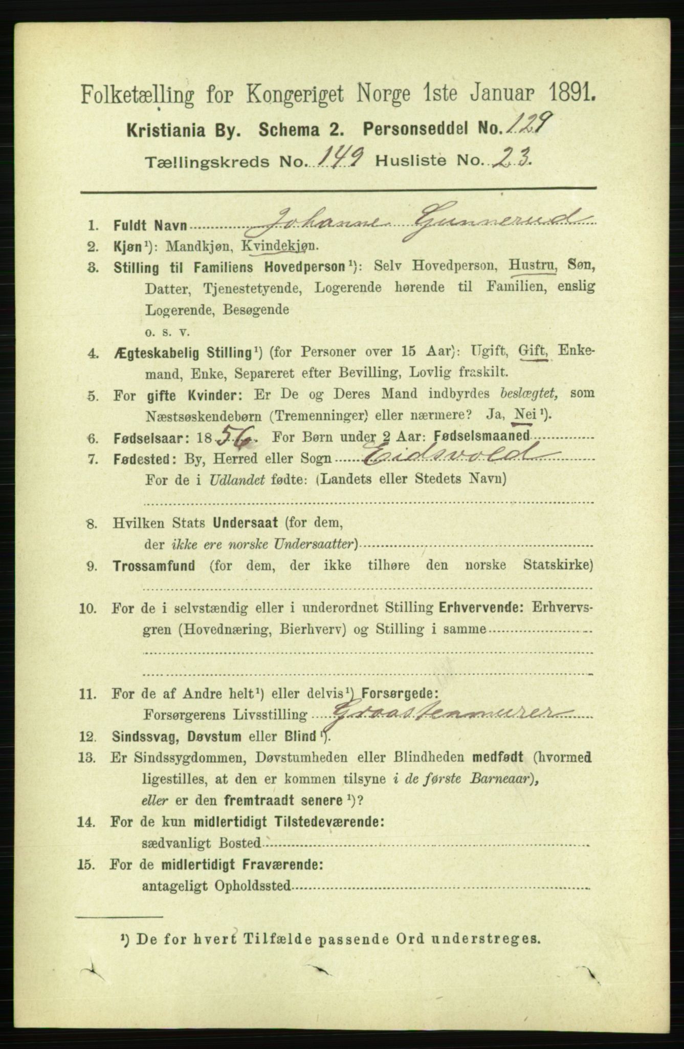 RA, 1891 census for 0301 Kristiania, 1891, p. 83738