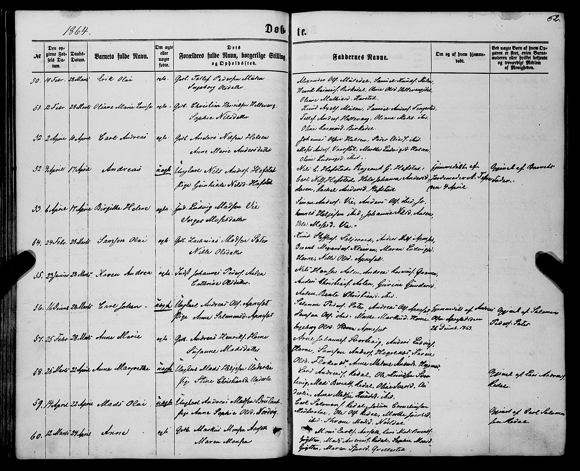 Førde sokneprestembete, SAB/A-79901/H/Haa/Haaa/L0009: Parish register (official) no. A 9, 1861-1877, p. 62