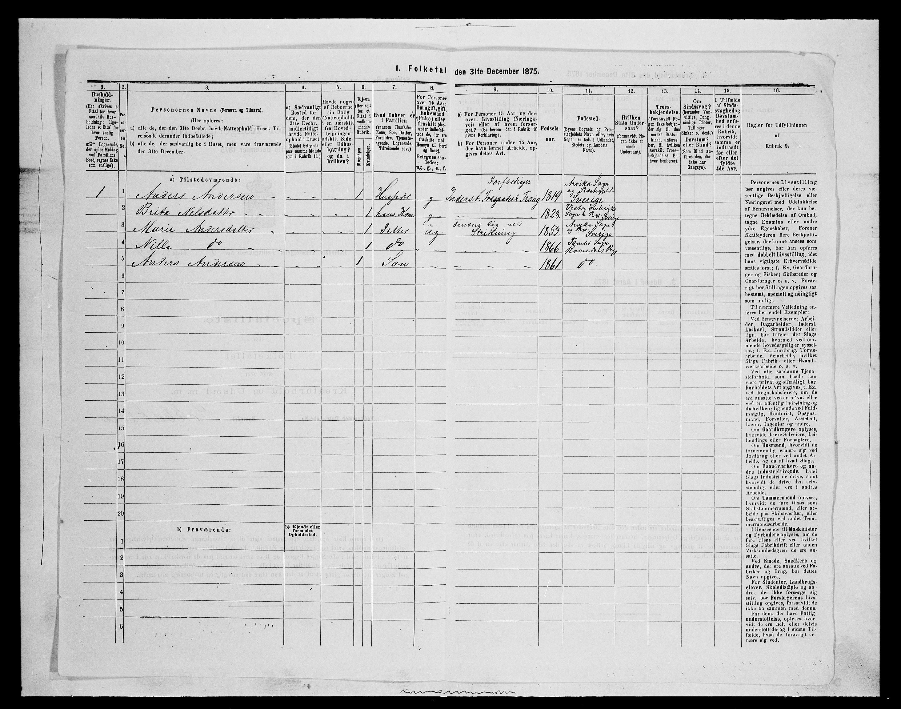 SAH, 1875 census for 0416P Romedal, 1875, p. 1333