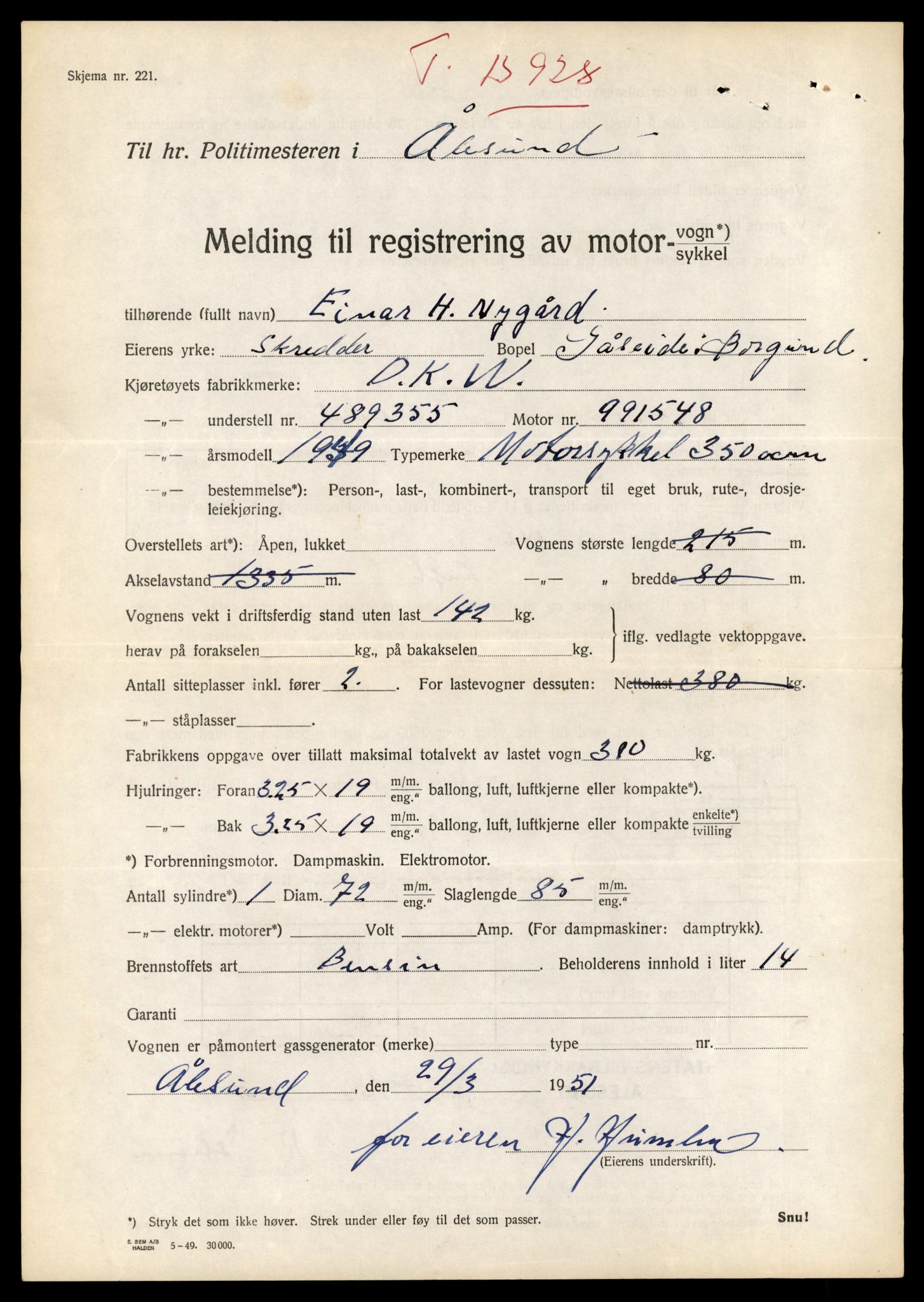 Møre og Romsdal vegkontor - Ålesund trafikkstasjon, AV/SAT-A-4099/F/Fe/L0042: Registreringskort for kjøretøy T 13906 - T 14079, 1927-1998, p. 326