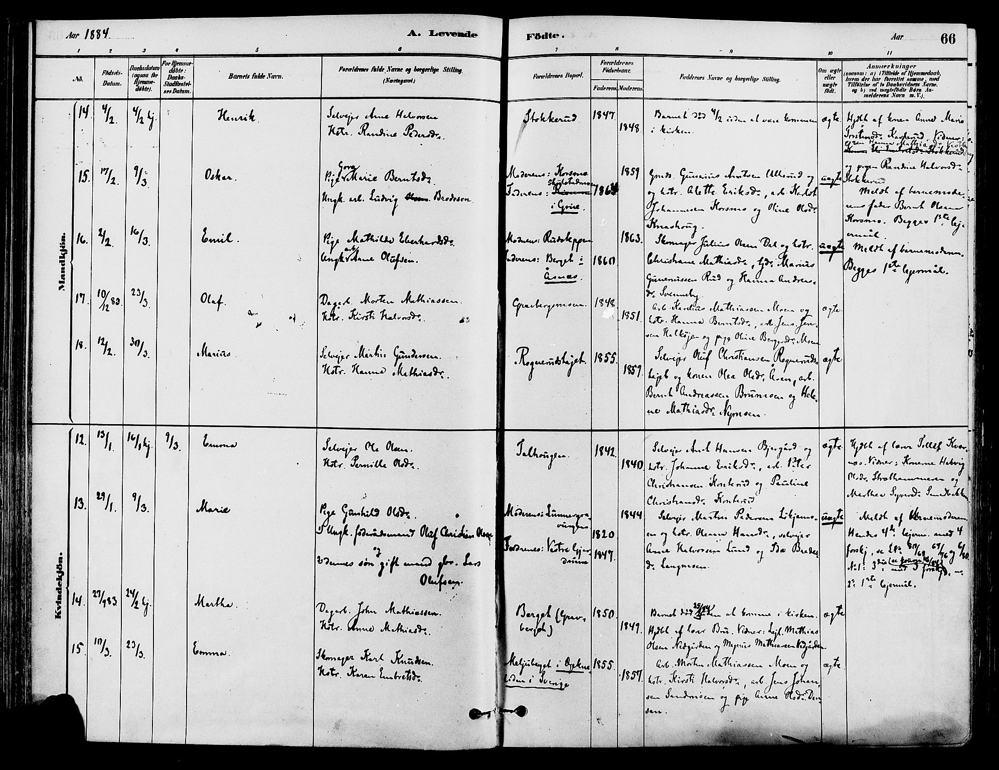 Våler prestekontor, Hedmark, AV/SAH-PREST-040/H/Ha/Haa/L0002: Parish register (official) no. 3, 1879-1911, p. 66