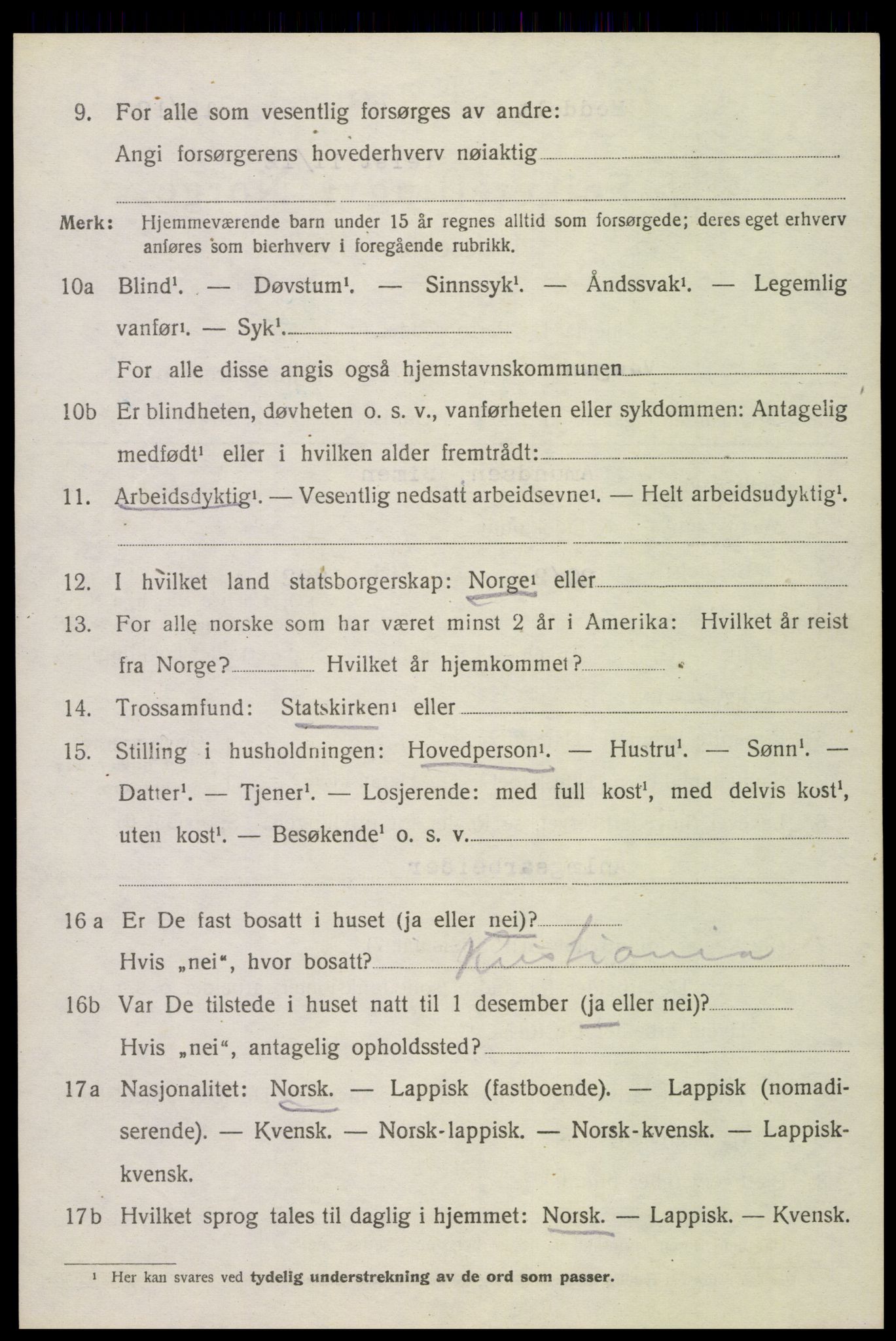 SAT, 1920 census for Vågan, 1920, p. 6114