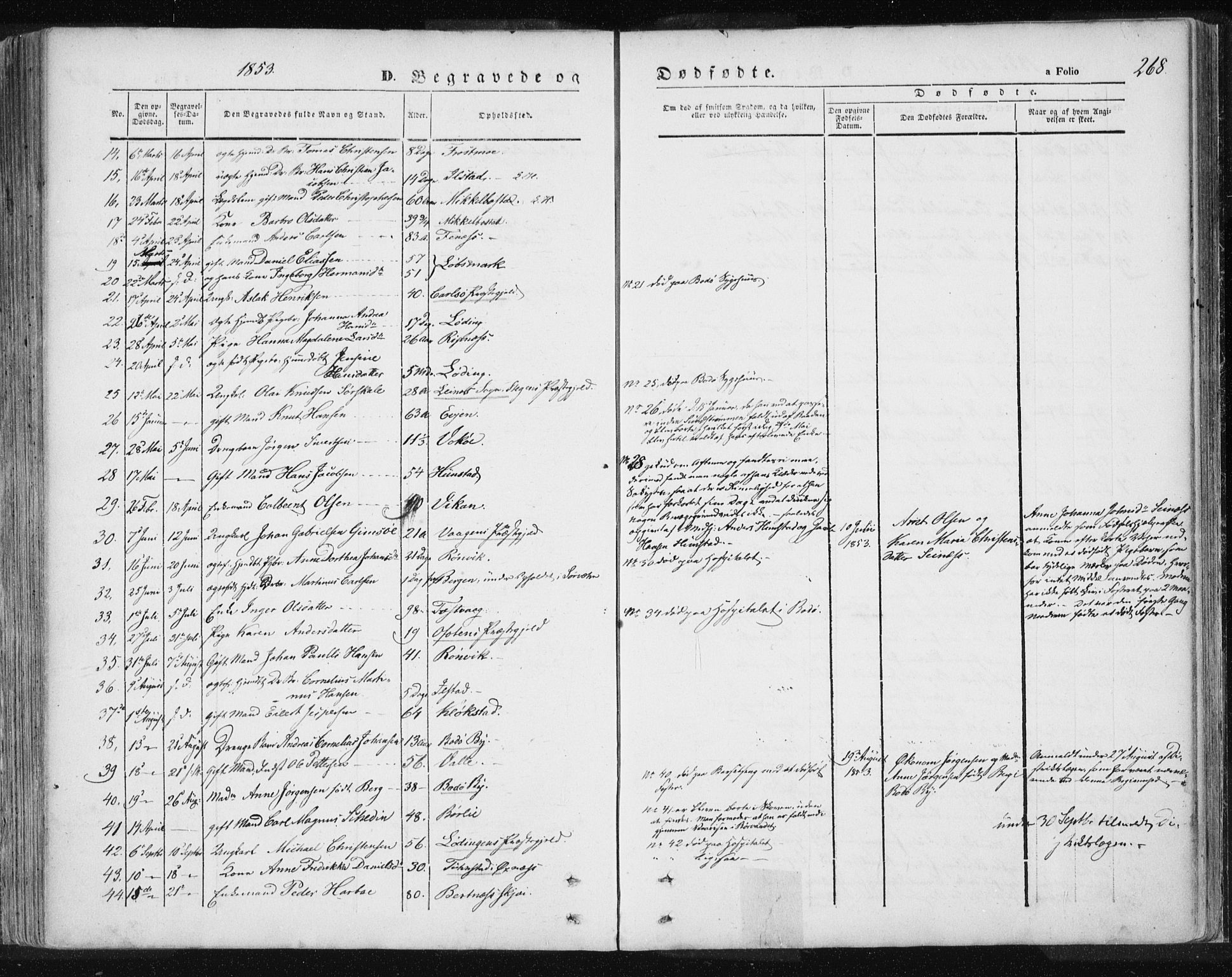 Ministerialprotokoller, klokkerbøker og fødselsregistre - Nordland, SAT/A-1459/801/L0007: Parish register (official) no. 801A07, 1845-1863, p. 268
