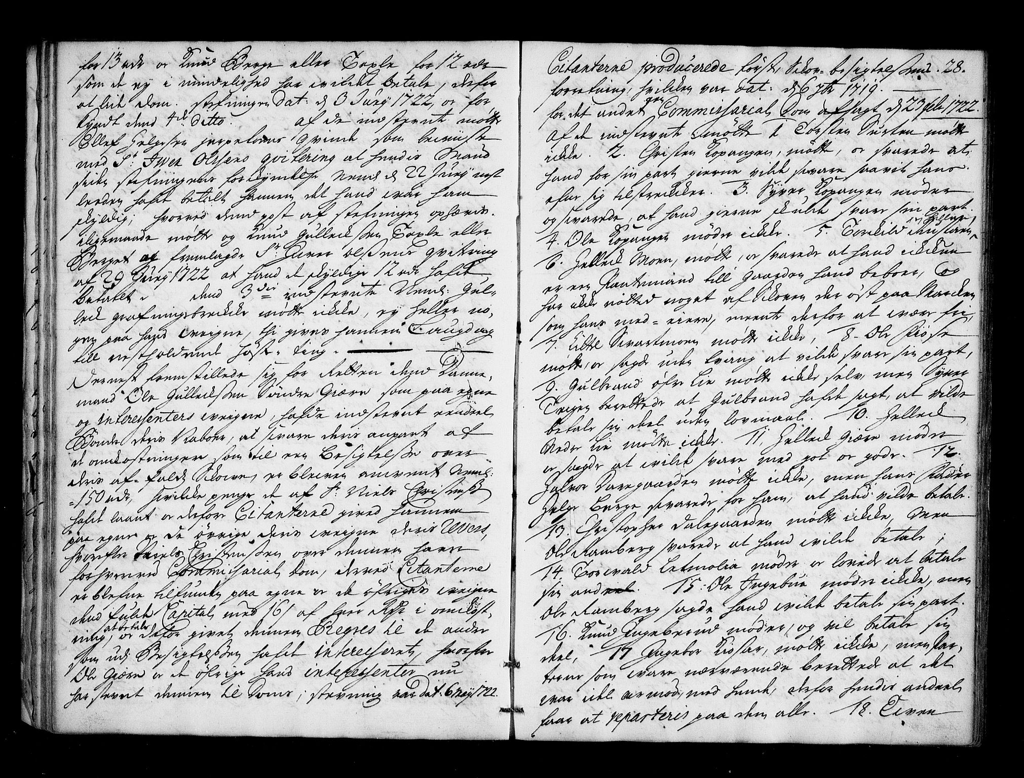 Numedal og Sandsvær sorenskriveri, AV/SAKO-A-128/F/Fa/Faa/L0052: Tingbok, 1722, p. 27b-28a