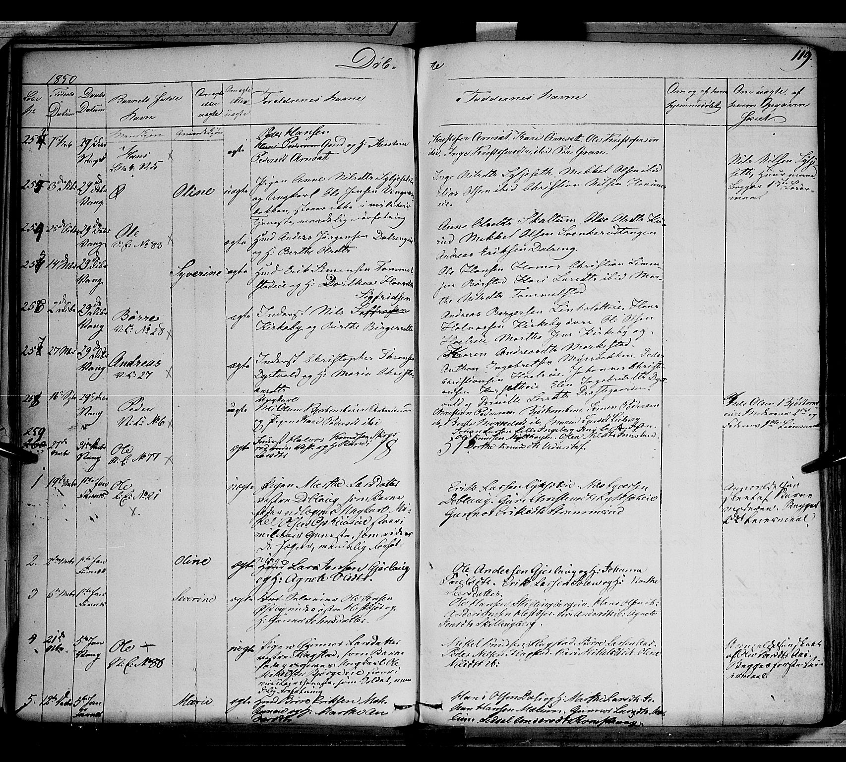 Vang prestekontor, Hedmark, SAH/PREST-008/H/Ha/Haa/L0010: Parish register (official) no. 10, 1841-1855, p. 119