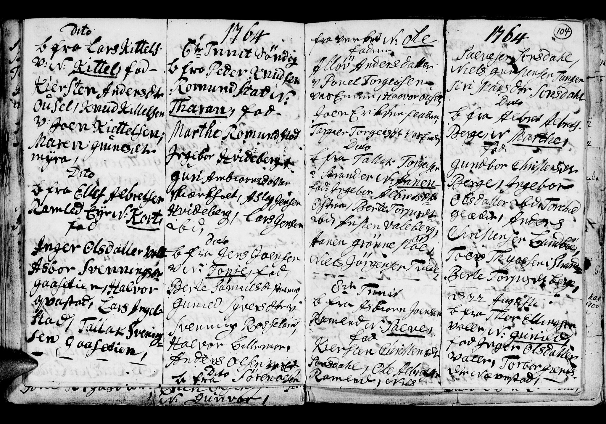 Holt sokneprestkontor, SAK/1111-0021/F/Fb/L0005: Parish register (copy) no. B 5, 1746-1764, p. 104