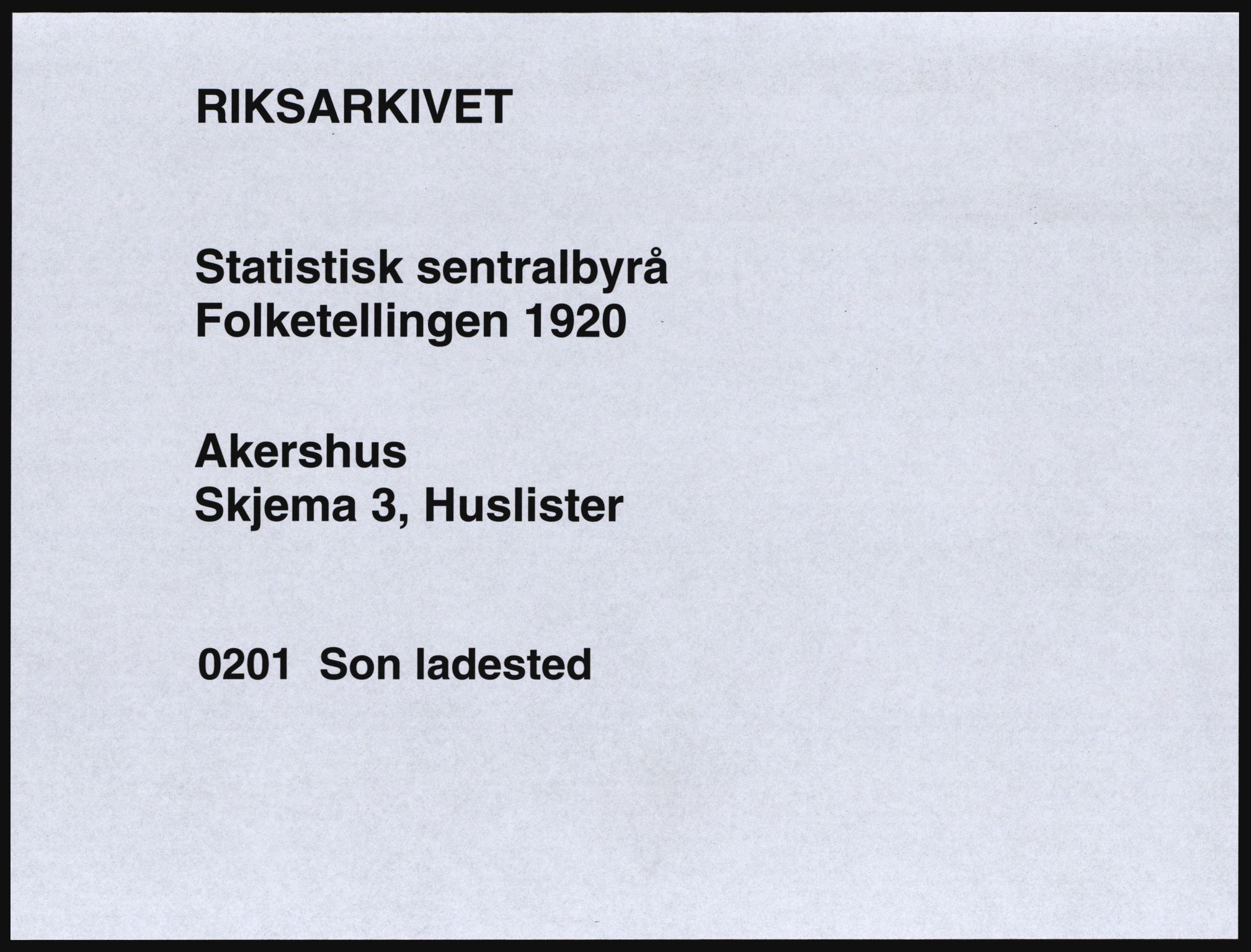 SAO, 1920 census for Son, 1920, p. 10